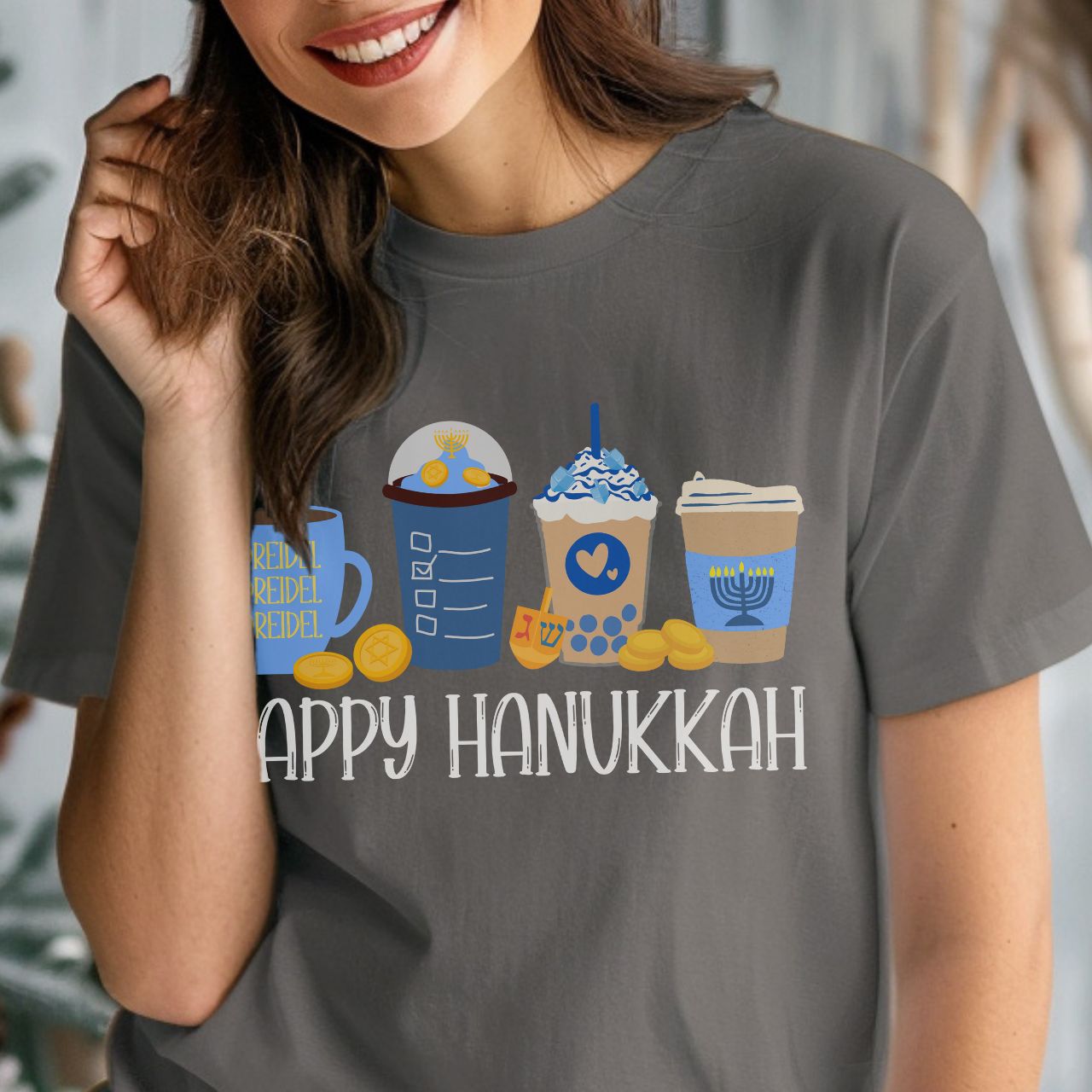 Hanukkah Shirt, Bella Coffee Latte, Hannukah Shirt, Chanukkah Shirt, Happy Hanukkah, Festival of Lights, Gift for Jewish Person, Dreidels product thumbnail image Hanukkah Shirt, Bella Coffee Latte, Hannukah Shirt, Chanukkah Shirt, Happy Hanukkah, Festival of Lights, Gift for Jewish Person, Dreidels product thumbnail image