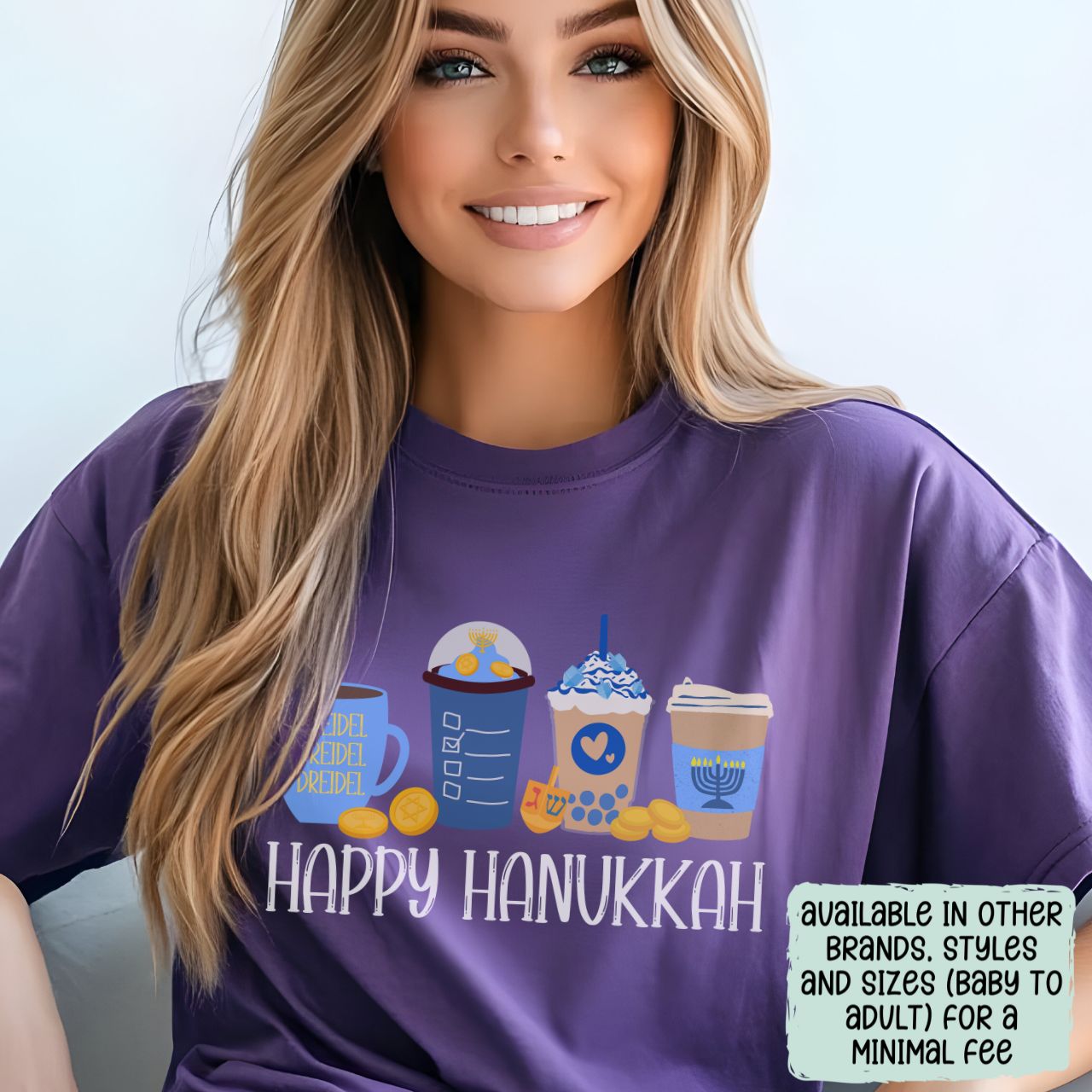 Hanukkah Shirt, Hanukkah Coffee Latte, Hannukah Shirt, Chanukkah Shirt, Happy Hanukkah, Festival of Lights, Gift for Jewish Person, Dreidels product thumbnail image Hanukkah Shirt, Hanukkah Coffee Latte, Hannukah Shirt, Chanukkah Shirt, Happy Hanukkah, Festival of Lights, Gift for Jewish Person, Dreidels product thumbnail image