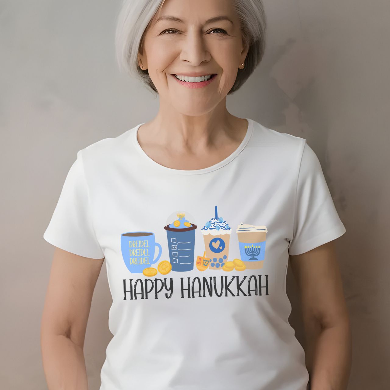 Hanukkah Shirt, Hanukkah Coffee Latte, Hannukah Shirt, Chanukkah Shirt, Happy Hanukkah, Festival of Lights, Gift for Jewish Person, Dreidels product thumbnail image Hanukkah Shirt, Hanukkah Coffee Latte, Hannukah Shirt, Chanukkah Shirt, Happy Hanukkah, Festival of Lights, Gift for Jewish Person, Dreidels product thumbnail image