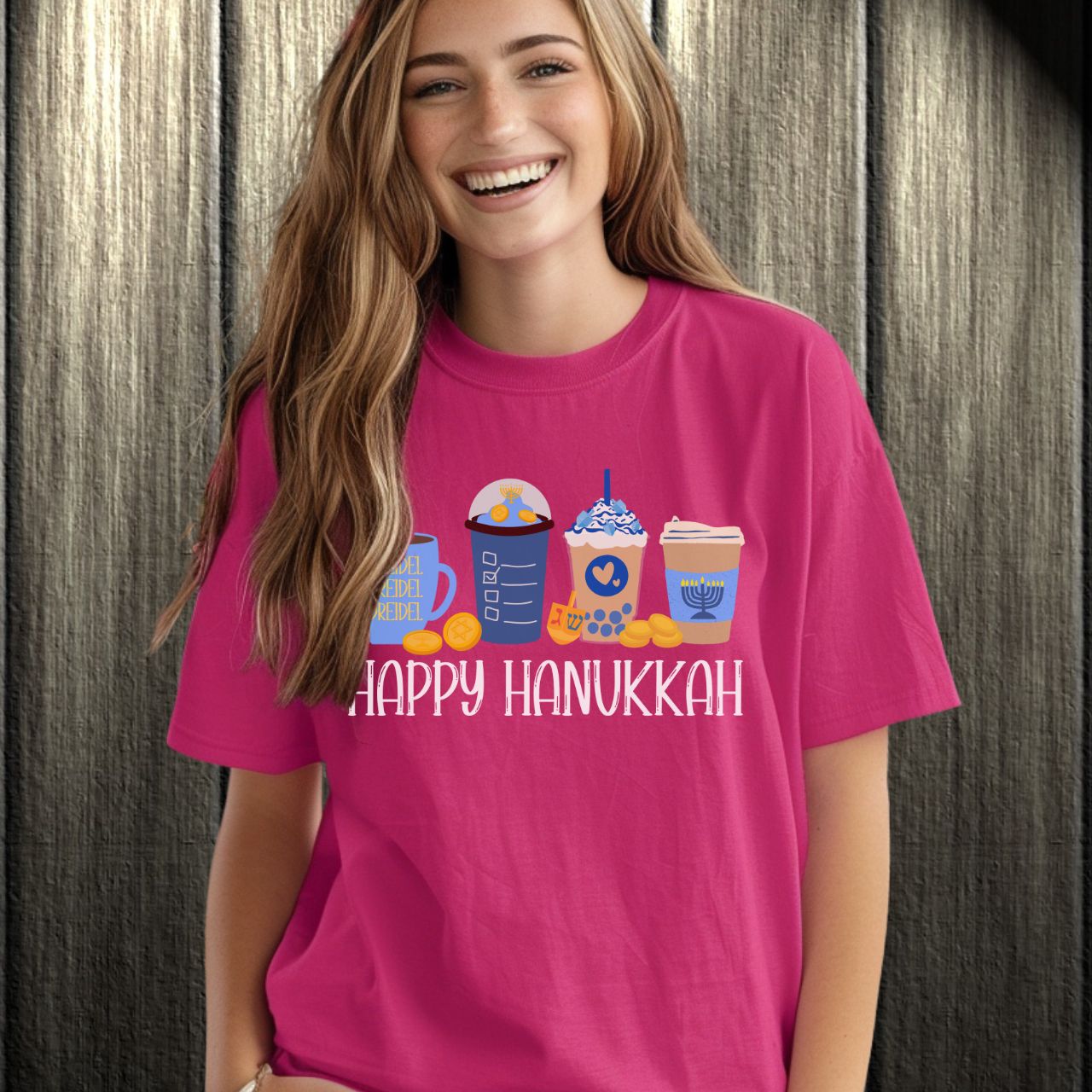 Hanukkah Shirt, Hanukkah Coffee Latte, Hannukah Shirt, Chanukkah Shirt, Happy Hanukkah, Festival of Lights, Gift for Jewish Person, Dreidels product thumbnail image Hanukkah Shirt, Hanukkah Coffee Latte, Hannukah Shirt, Chanukkah Shirt, Happy Hanukkah, Festival of Lights, Gift for Jewish Person, Dreidels product thumbnail image
