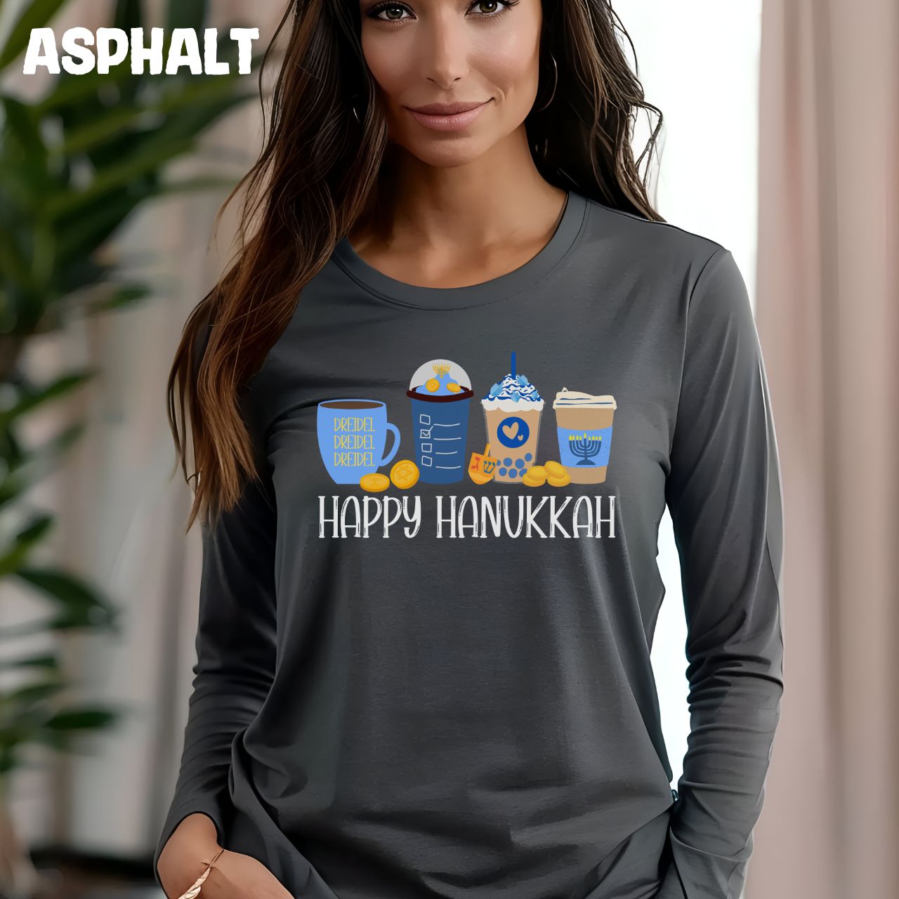 Hanukkah Shirt, Coffee Latte, Hannukah Shirt, Chanukkah Shirt, Happy Hanukkah, Festival of Lights, Gift for Jewish Person, Dreidels product thumbnail image Hanukkah Shirt, Coffee Latte, Hannukah Shirt, Chanukkah Shirt, Happy Hanukkah, Festival of Lights, Gift for Jewish Person, Dreidels product thumbnail image