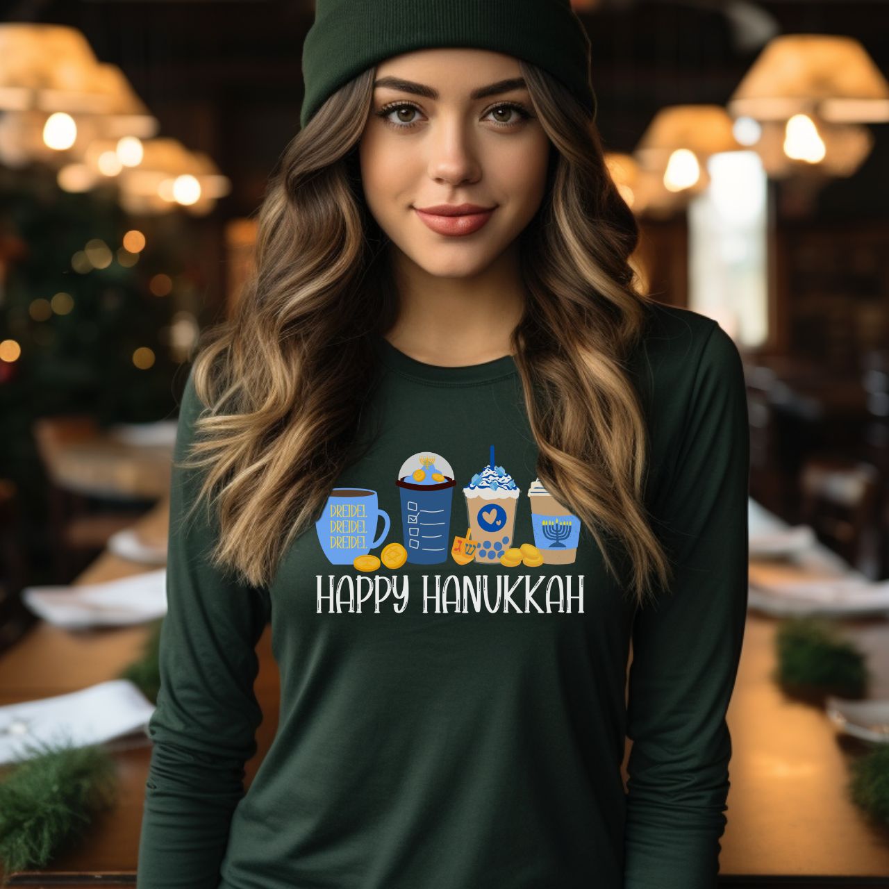 Hanukkah Shirt, Coffee Latte, Hannukah Shirt, Chanukkah Shirt, Happy Hanukkah, Festival of Lights, Gift for Jewish Person, Dreidels product thumbnail image Hanukkah Shirt, Coffee Latte, Hannukah Shirt, Chanukkah Shirt, Happy Hanukkah, Festival of Lights, Gift for Jewish Person, Dreidels product thumbnail image