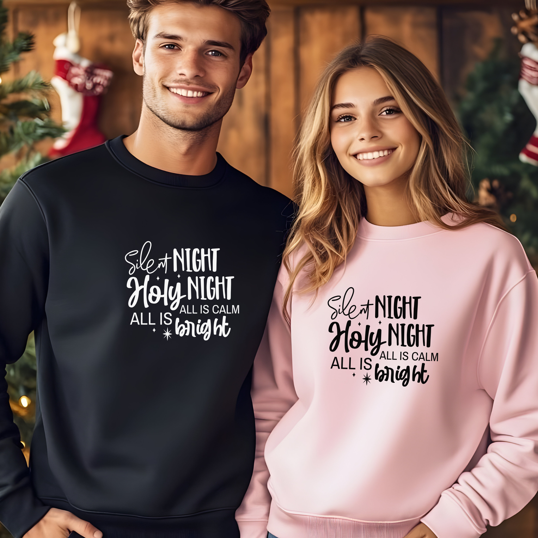 Christmas Unisex Sweatshirt "Silent Night Holy Night, Christian Holiday  product thumbnail image