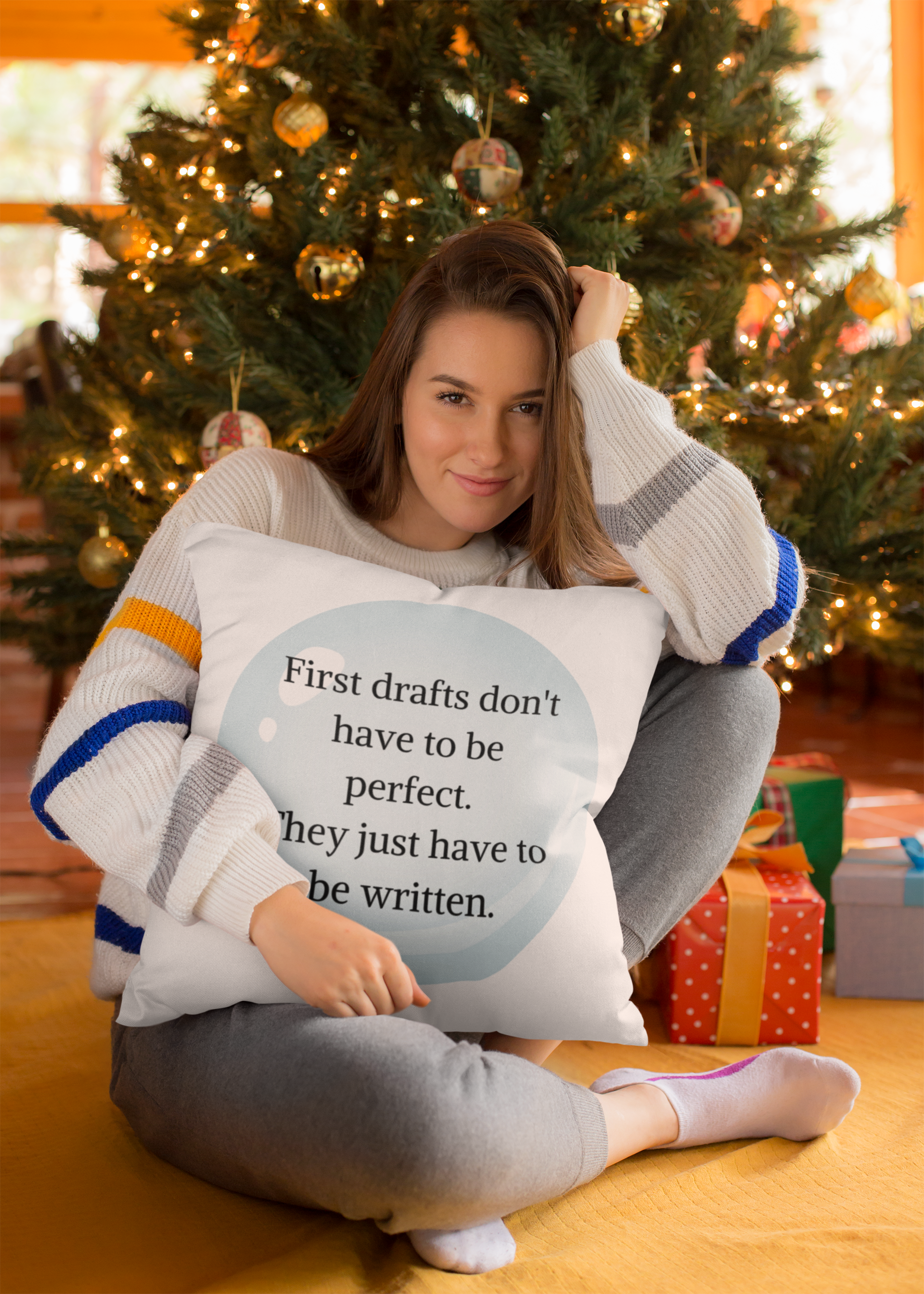 FIRST DRAFTS Motivation, Single Design Polyester 14" x 14" Pillow product thumbnail image