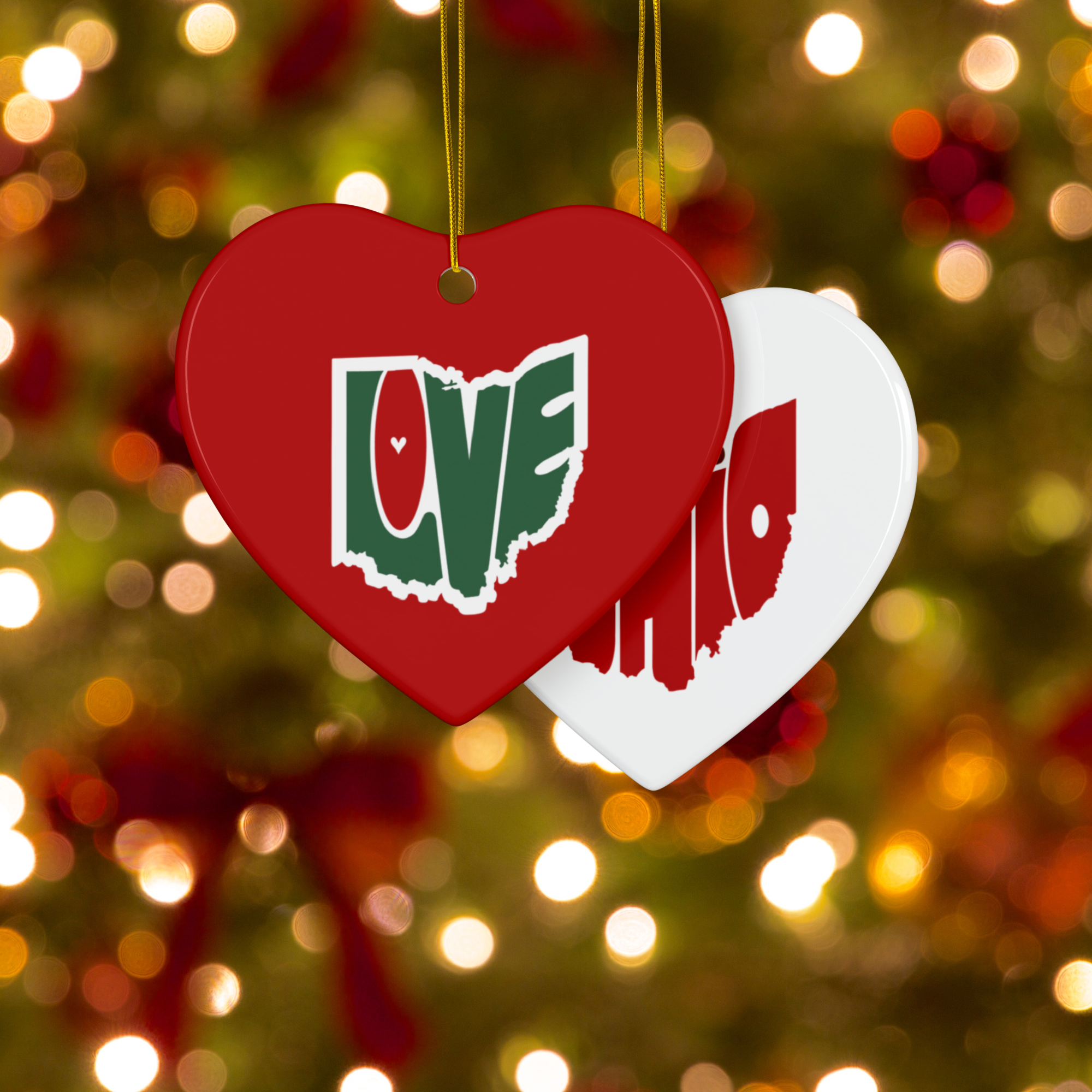 Ohio Ornament Set - Love Ohio Ornaments, Double-Sided Holiday Ornament, Christmas Tree Decoration, Ohio Gift, Set of 3 or 5 or 10 product thumbnail image Ohio Ornament Set - Love Ohio Ornaments, Double-Sided Holiday Ornament, Christmas Tree Decoration, Ohio Gift, Set of 3 or 5 or 10 product thumbnail image