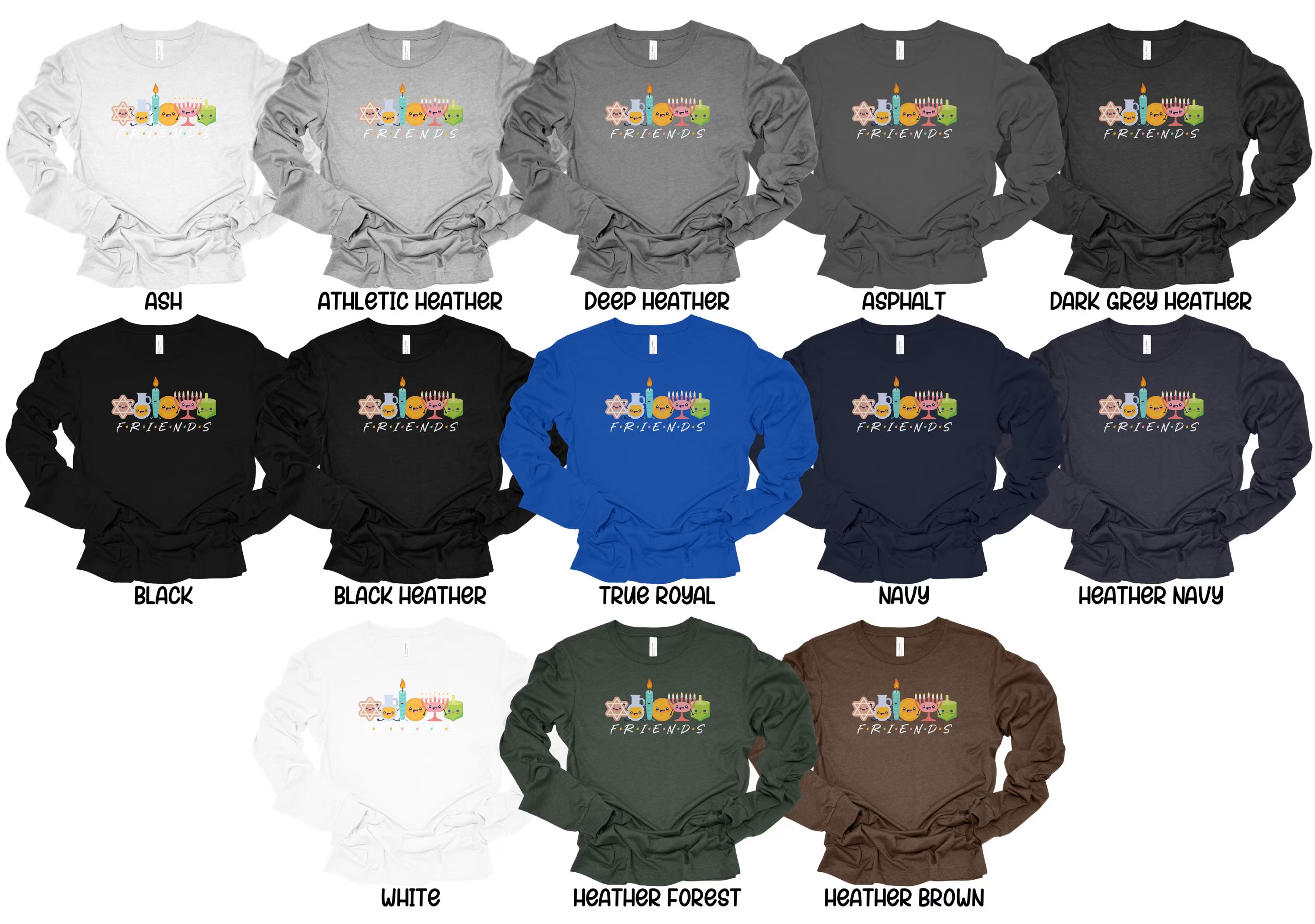 Hanukkah Friends Shirt, Funny Hanukkah Shirt, Chanukkah Shirt, Dreidel, Menorah, Gelt, Gift for Hanukkah, Gift for Jewish Person, Longsleeve product thumbnail image Hanukkah Friends Shirt, Funny Hanukkah Shirt, Chanukkah Shirt, Dreidel, Menorah, Gelt, Gift for Hanukkah, Gift for Jewish Person, Longsleeve product thumbnail image