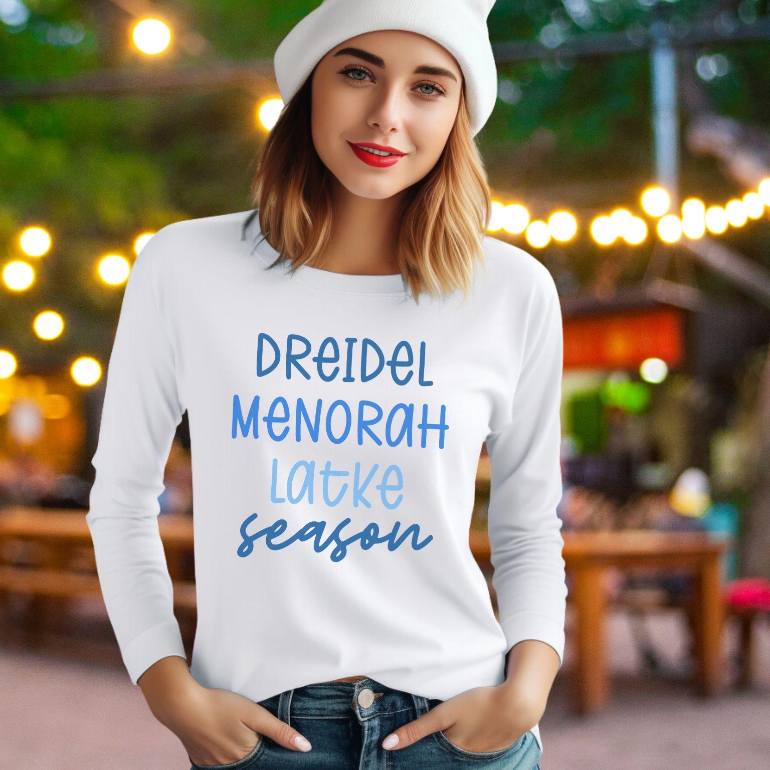 Hanukkah Shirt, Dreidel Shirt, Latkes,Hanukkah Season, Chanukkah Shirt, Happy Hanukkah, Festival of Lights, Gift for Jewish Person, Dreidels product thumbnail image Hanukkah Shirt, Dreidel Shirt, Latkes,Hanukkah Season, Chanukkah Shirt, Happy Hanukkah, Festival of Lights, Gift for Jewish Person, Dreidels product thumbnail image