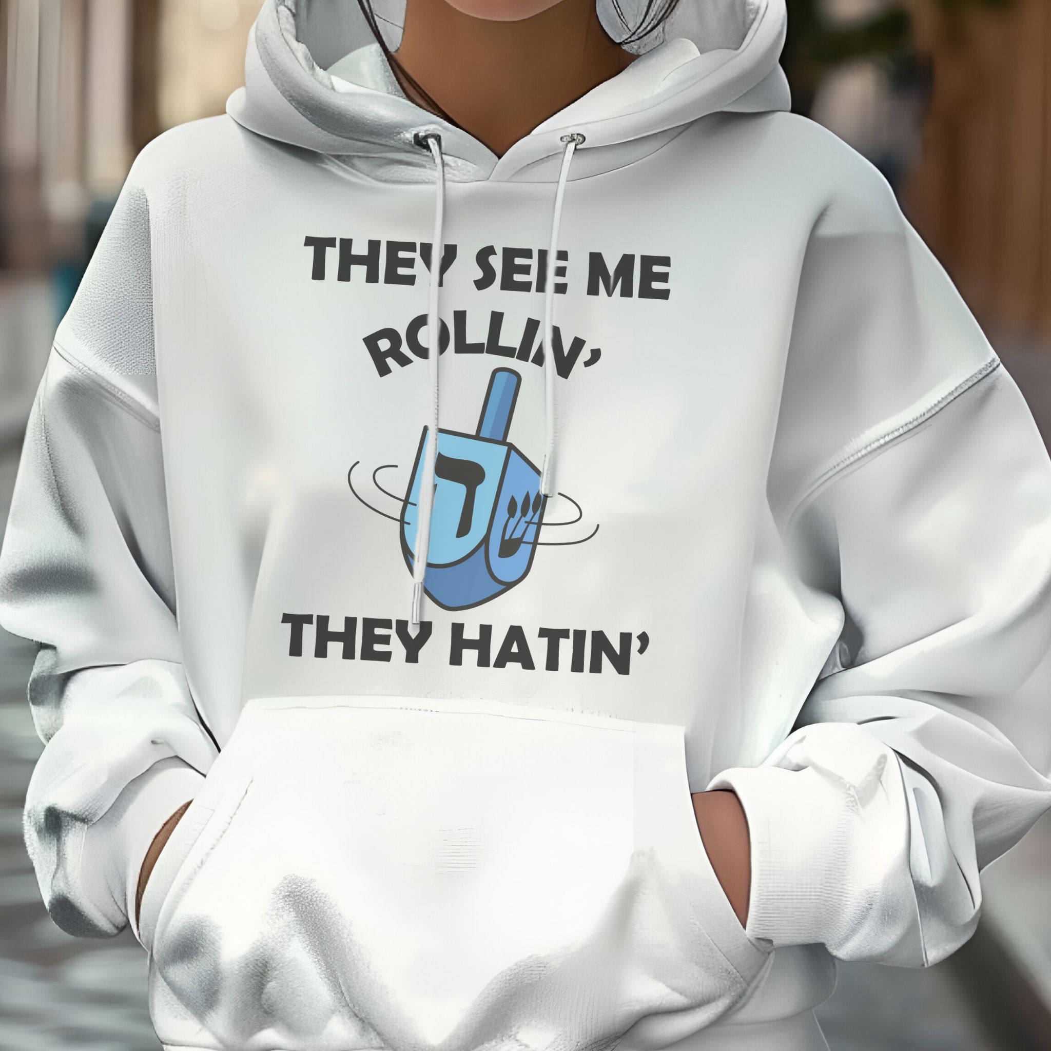 Funny Hanukkah Dreidel Hoodie Sweatshirt, Jewish Holiday Gift, Hanukkah Apparel, Festival of Lights Top, Jewish Tradition Clothing, Fun product thumbnail image Funny Hanukkah Dreidel Hoodie Sweatshirt, Jewish Holiday Gift, Hanukkah Apparel, Festival of Lights Top, Jewish Tradition Clothing, Fun product thumbnail image