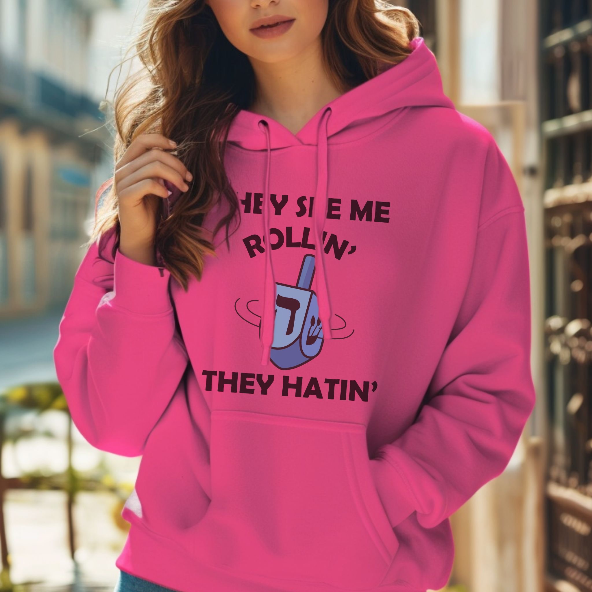 Funny Hanukkah Dreidel Hoodie Sweatshirt, Jewish Holiday Gift, Hanukkah Apparel, Festival of Lights Top, Jewish Tradition Clothing, Fun product thumbnail image Funny Hanukkah Dreidel Hoodie Sweatshirt, Jewish Holiday Gift, Hanukkah Apparel, Festival of Lights Top, Jewish Tradition Clothing, Fun product thumbnail image