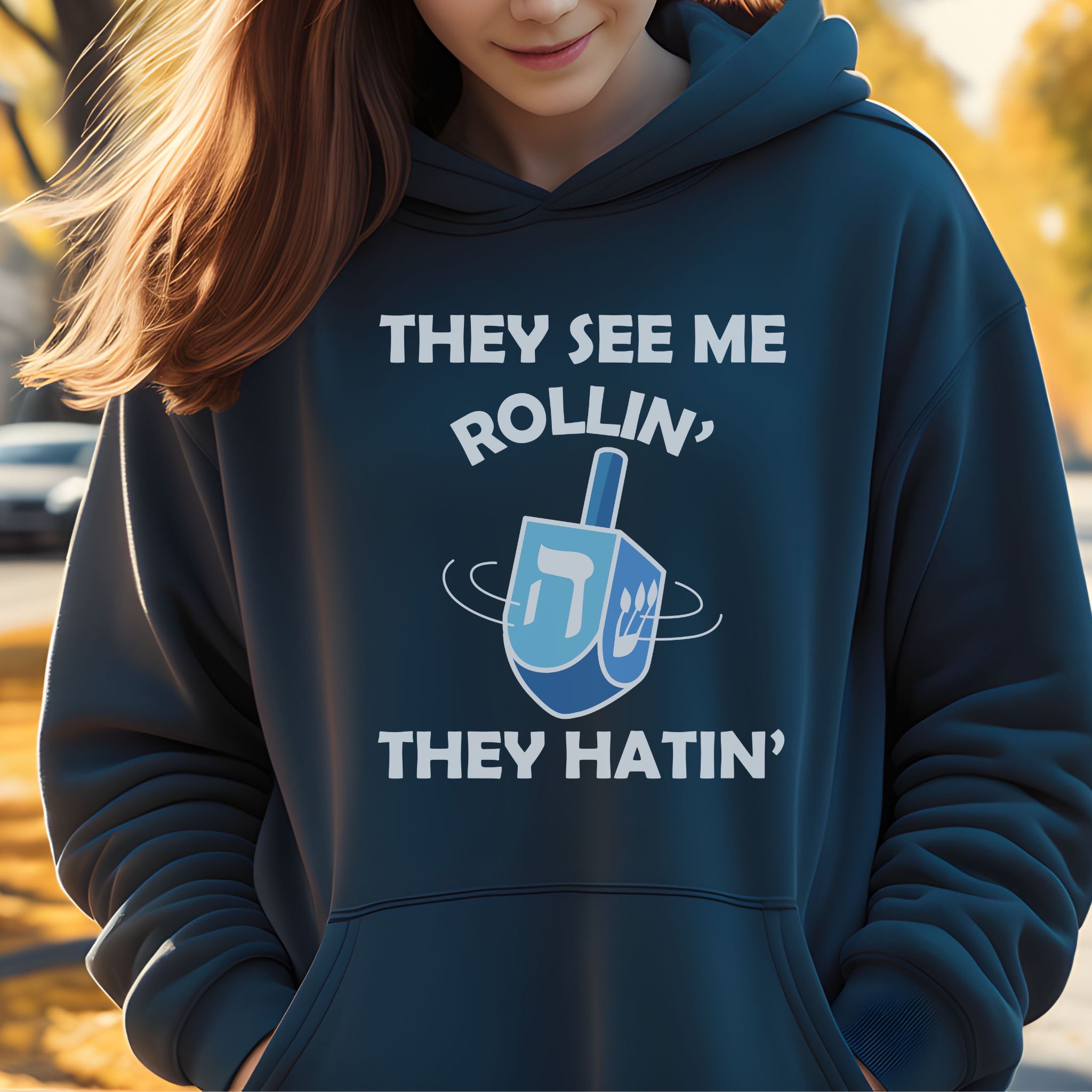 Funny Hanukkah Dreidel Hoodie Sweatshirt, Jewish Holiday Gift, Hanukkah Apparel, Festival of Lights Top, Jewish Tradition Clothing, Fun product thumbnail image Funny Hanukkah Dreidel Hoodie Sweatshirt, Jewish Holiday Gift, Hanukkah Apparel, Festival of Lights Top, Jewish Tradition Clothing, Fun product thumbnail image