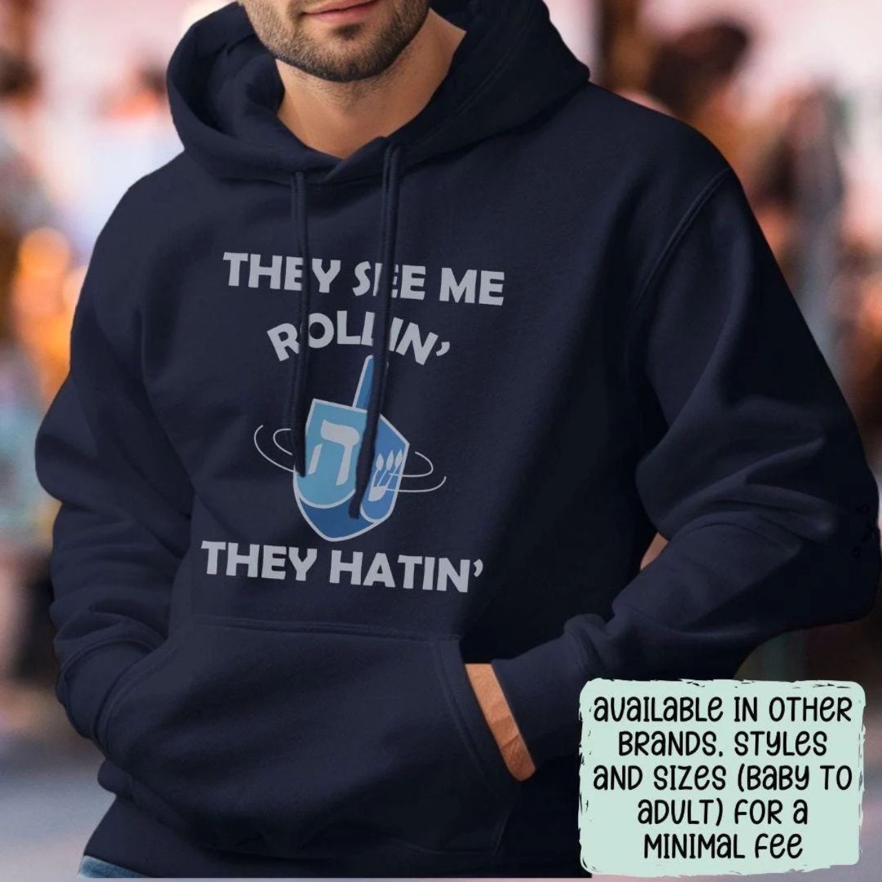 Funny Hanukkah Dreidel Hoodie Sweatshirt, Jewish Holiday Gift, Hanukkah Apparel, Festival of Lights Top, Jewish Tradition Clothing, Fun product thumbnail image Funny Hanukkah Dreidel Hoodie Sweatshirt, Jewish Holiday Gift, Hanukkah Apparel, Festival of Lights Top, Jewish Tradition Clothing, Fun product thumbnail image