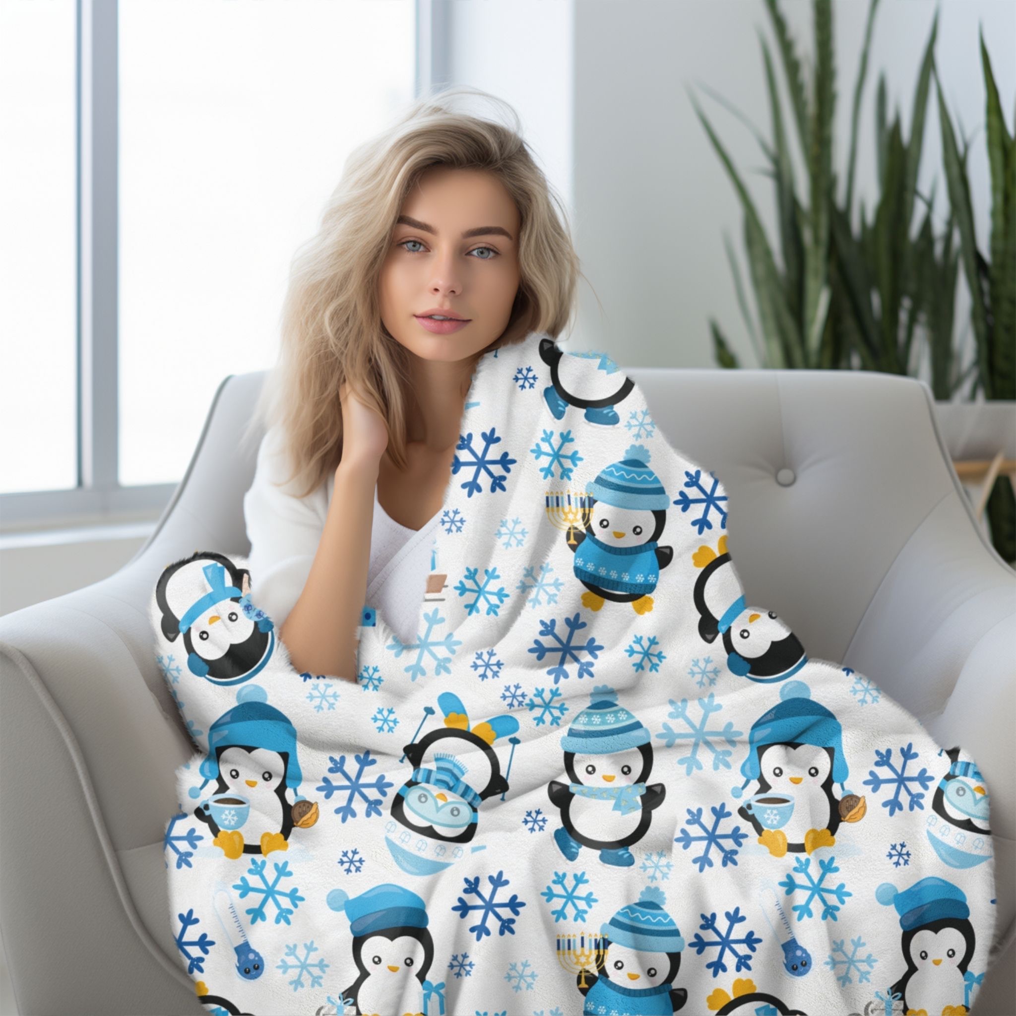 Hanukkah Penguins Velveteen Plush Blanket, Hanukkah Blanket, Gift for Hanukkah, Gift For Jewish Person,Happy Hanukkah,Hanukkah Plush Blanket product thumbnail image Hanukkah Penguins Velveteen Plush Blanket, Hanukkah Blanket, Gift for Hanukkah, Gift For Jewish Person,Happy Hanukkah,Hanukkah Plush Blanket product thumbnail image