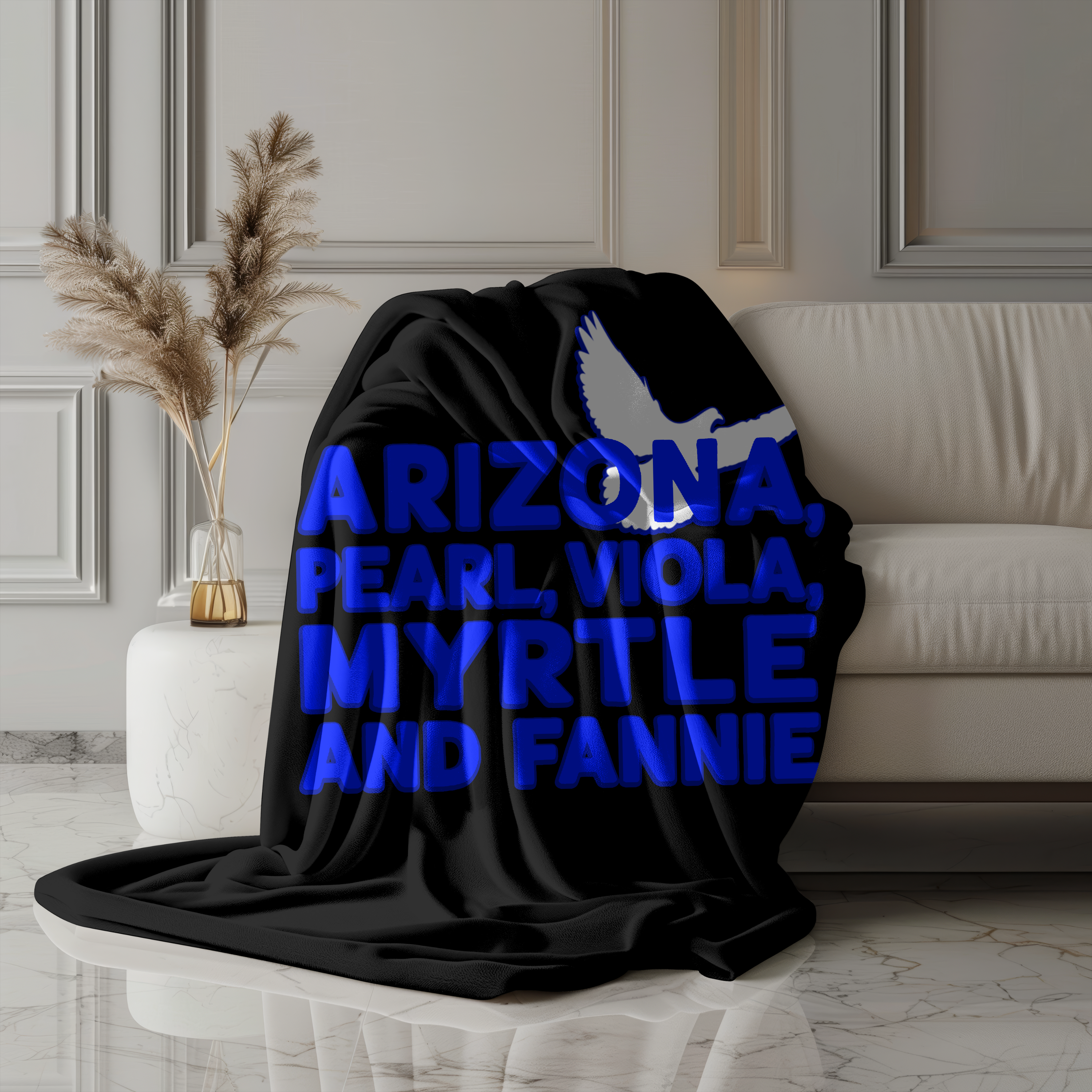 Fleece Blanket Dorm Room Decor - Blue Zeta Founders Sorority Dove Gift, 1920 Design, Greek Letters, Member's Paraphernalia, Royal and product thumbnail image Fleece Blanket Dorm Room Decor - Blue Zeta Founders Sorority Dove Gift, 1920 Design, Greek Letters, Member's Paraphernalia, Royal and product thumbnail image