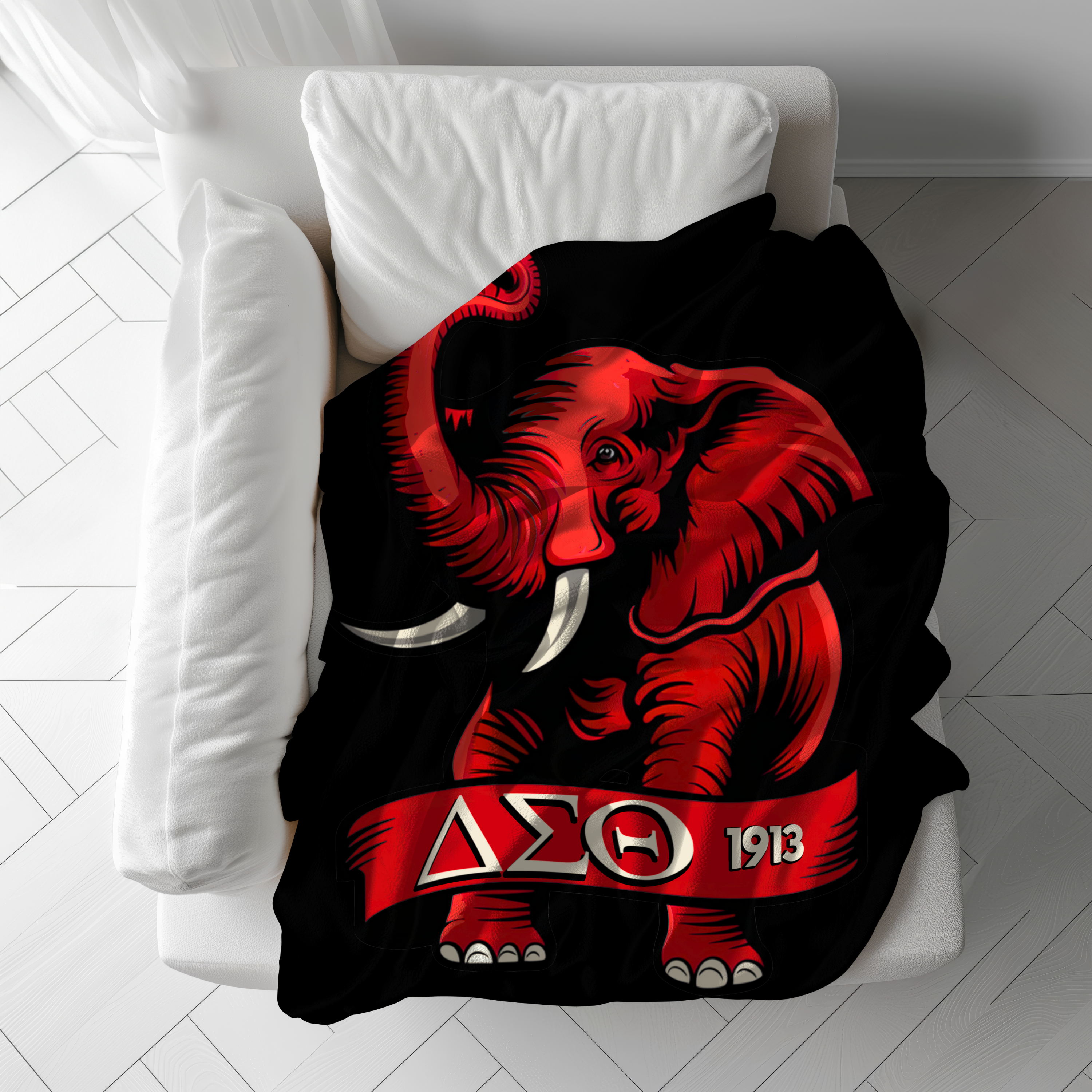 Copy of Red Diva Sorority Elephant Blanket - Member's Gift, 1913 Design, Greek Letters, Crimson and Cream Paraphernalia Merch, Fleece Throw product thumbnail image Copy of Red Diva Sorority Elephant Blanket - Member's Gift, 1913 Design, Greek Letters, Crimson and Cream Paraphernalia Merch, Fleece Throw product thumbnail image