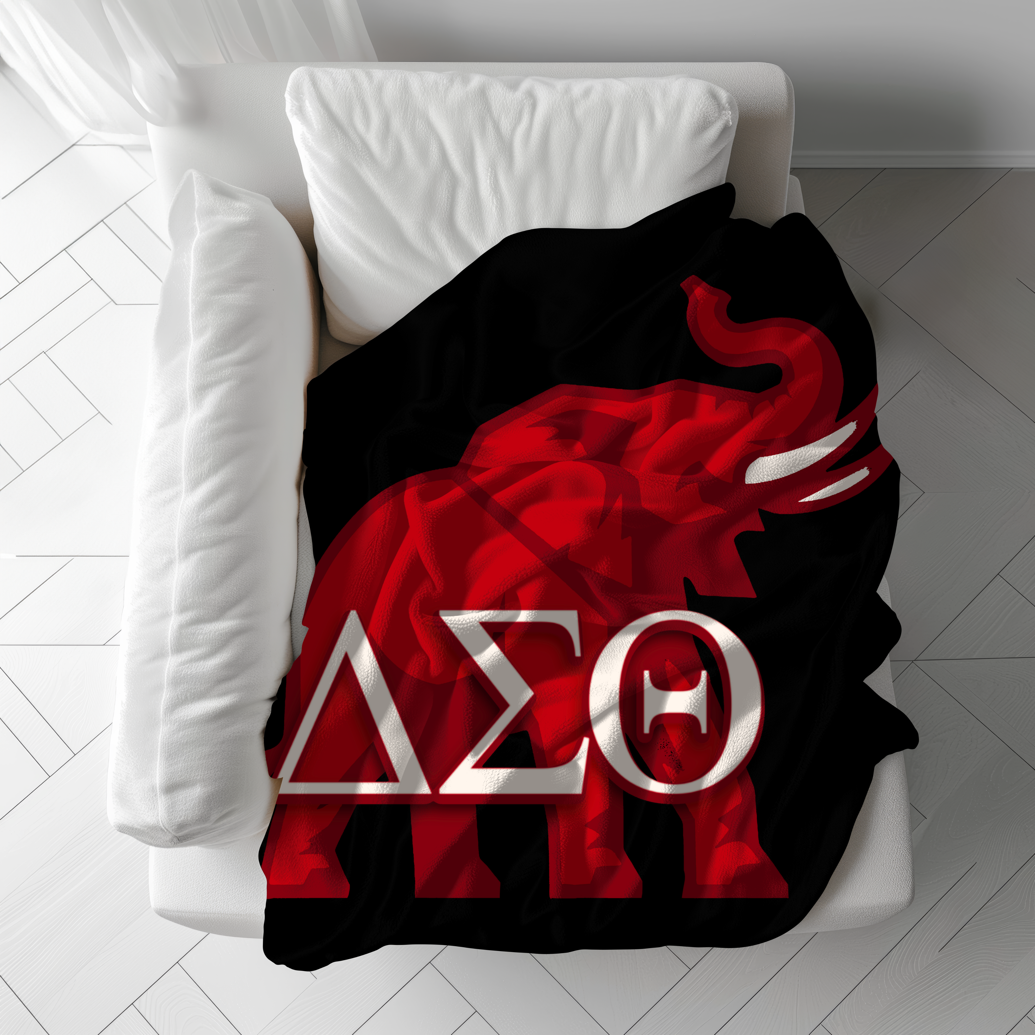 Red Diva Sorority Elephant Blanket - Member's Gift, 1913 Design, Greek Letters, Crimson and Cream Paraphernalia Merch, Fleece Throw product thumbnail image Red Diva Sorority Elephant Blanket - Member's Gift, 1913 Design, Greek Letters, Crimson and Cream Paraphernalia Merch, Fleece Throw product thumbnail image