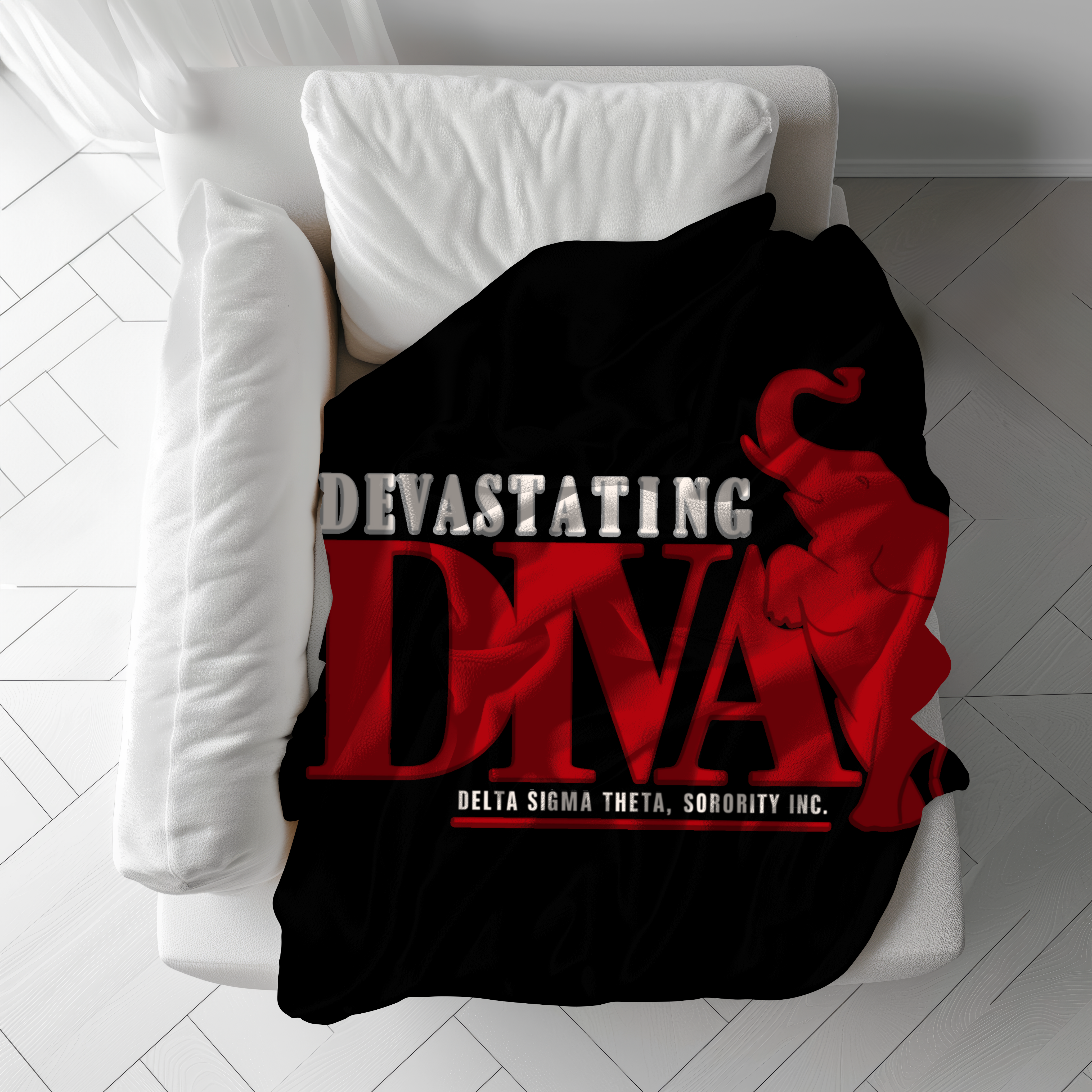 Red Diva Sorority Elephant Blanket - Collectors Gift, 1913 Design, Greek Letters, Crimson and Cream Paraphernalia Merch, Fleece Throw product thumbnail image Red Diva Sorority Elephant Blanket - Collectors Gift, 1913 Design, Greek Letters, Crimson and Cream Paraphernalia Merch, Fleece Throw product thumbnail image