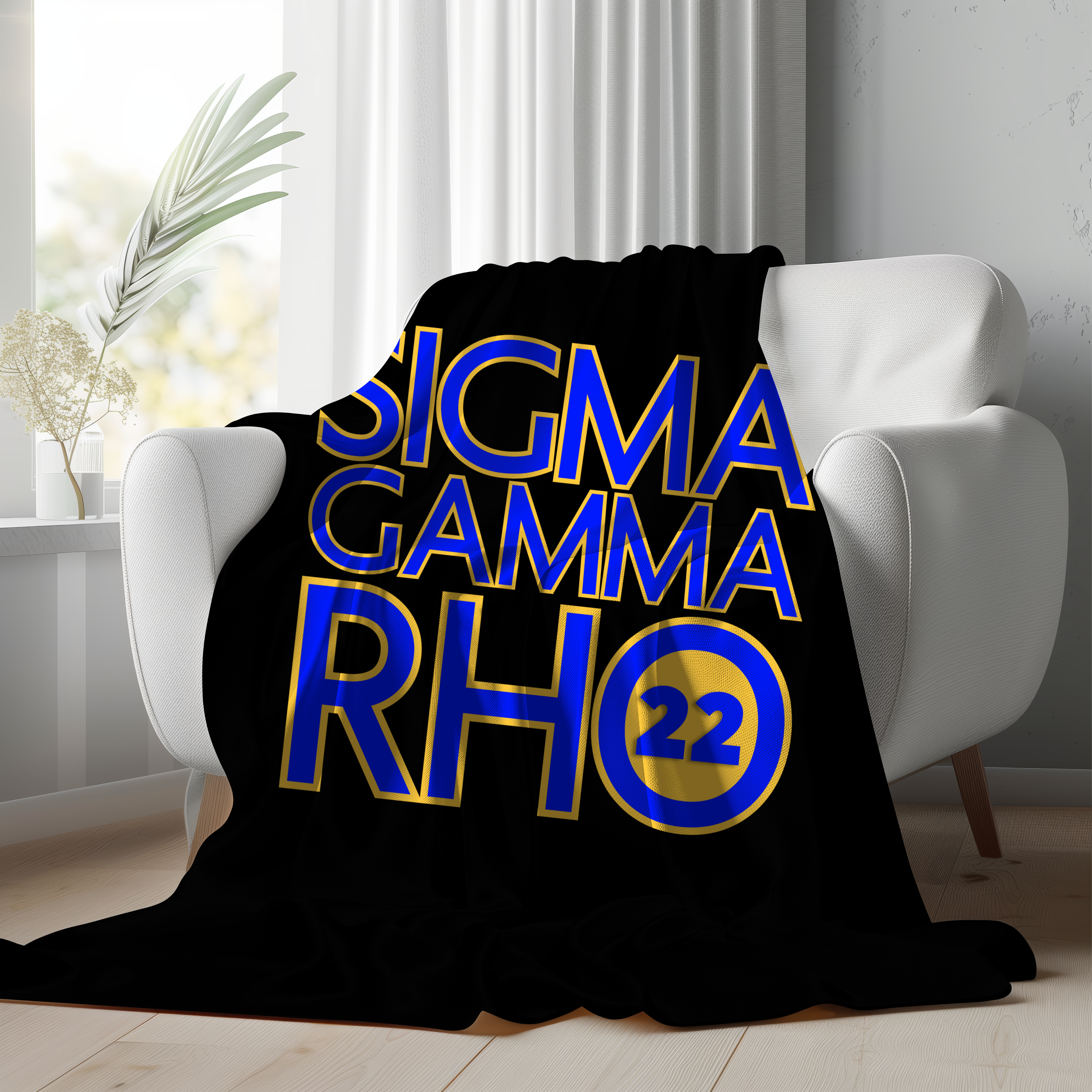 Velveteen Blanket - Blue Sigma, Rhoyal Sorority Collectors Gift, 1922 Design, Greek Letters, Blue & Gold Paraphernalia Merch, Fleece Sherpa product thumbnail image Velveteen Blanket - Blue Sigma, Rhoyal Sorority Collectors Gift, 1922 Design, Greek Letters, Blue & Gold Paraphernalia Merch, Fleece Sherpa product thumbnail image