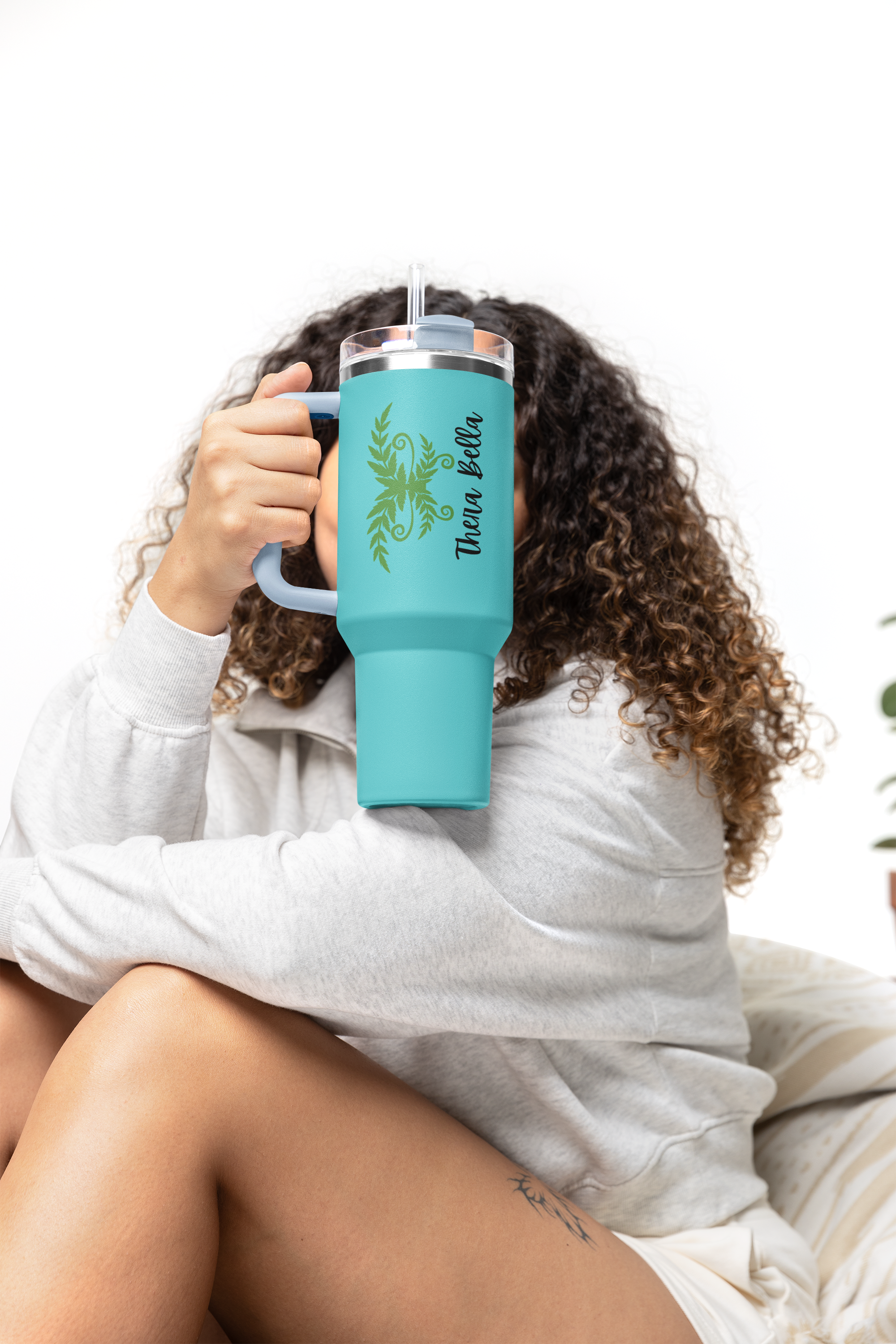 Fern Plant Insulated Travel Mug, Personalized Coffee Tumbler, Custom Name Tea Cup, Botanical Gift Idea, Large Eco-Friendly Water Bottle product thumbnail image