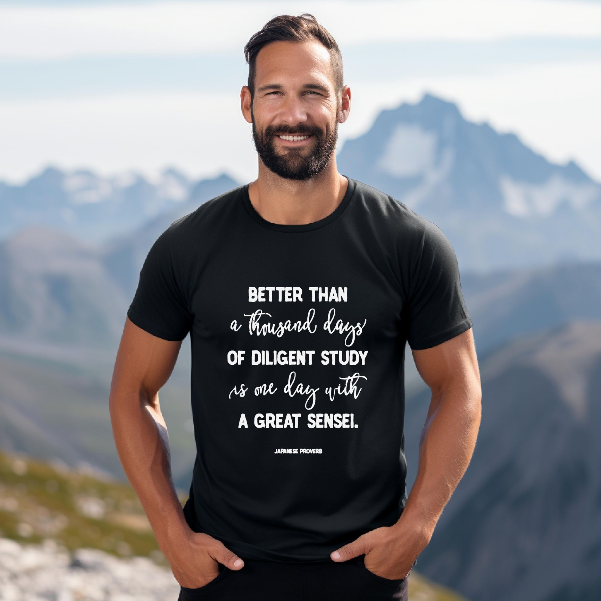 KARATE T-shirt One Day with a Great Sensei | EXPRESS Delivery Option | Navy or Black | Martial Arts Apparel, Karate Gift, Unisex Short Sleeve Tee product thumbnail image KARATE T-shirt One Day with a Great Sensei | EXPRESS Delivery Option | Navy or Black | Martial Arts Apparel, Karate Gift, Unisex Short Sleeve Tee product thumbnail image