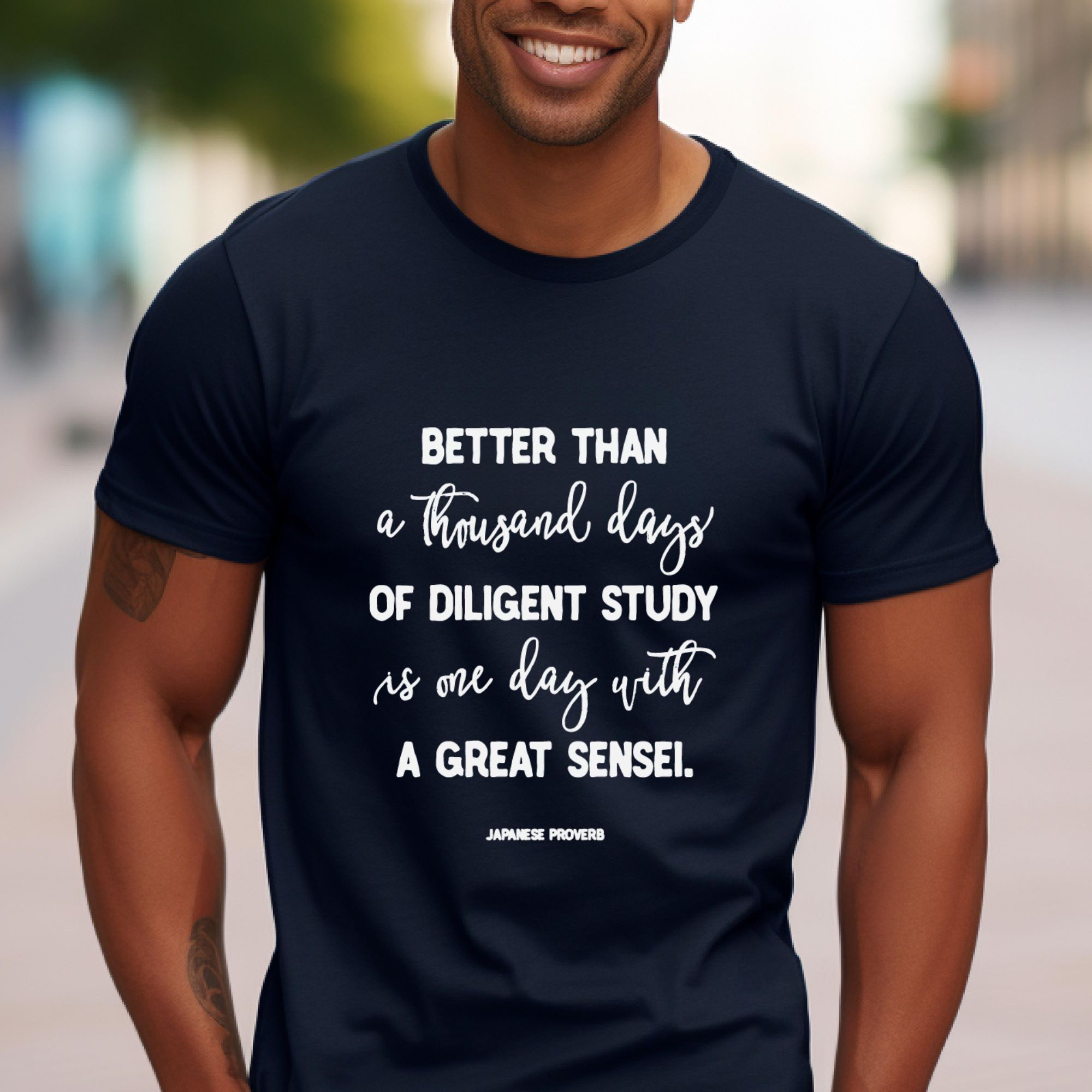 KARATE T-shirt One Day with a Great Sensei | EXPRESS Delivery Option | Navy or Black | Martial Arts Apparel, Karate Gift, Unisex Short Sleeve Tee product thumbnail image KARATE T-shirt One Day with a Great Sensei | EXPRESS Delivery Option | Navy or Black | Martial Arts Apparel, Karate Gift, Unisex Short Sleeve Tee product thumbnail image