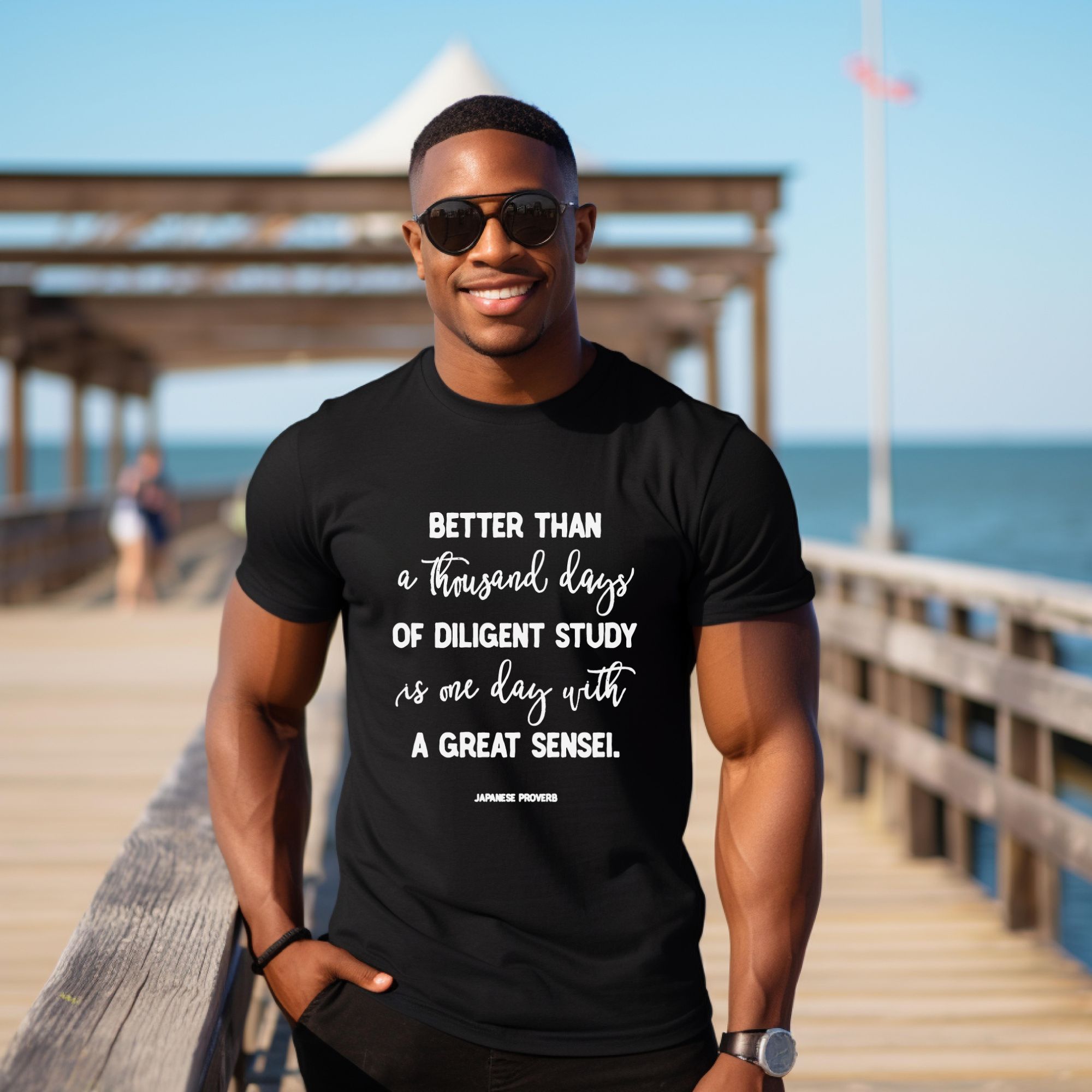 KARATE T-shirt One Day with a Great Sensei | EXPRESS Delivery Option | Navy or Black | Martial Arts Apparel, Karate Gift, Unisex Short Sleeve Tee product thumbnail image KARATE T-shirt One Day with a Great Sensei | EXPRESS Delivery Option | Navy or Black | Martial Arts Apparel, Karate Gift, Unisex Short Sleeve Tee product thumbnail image