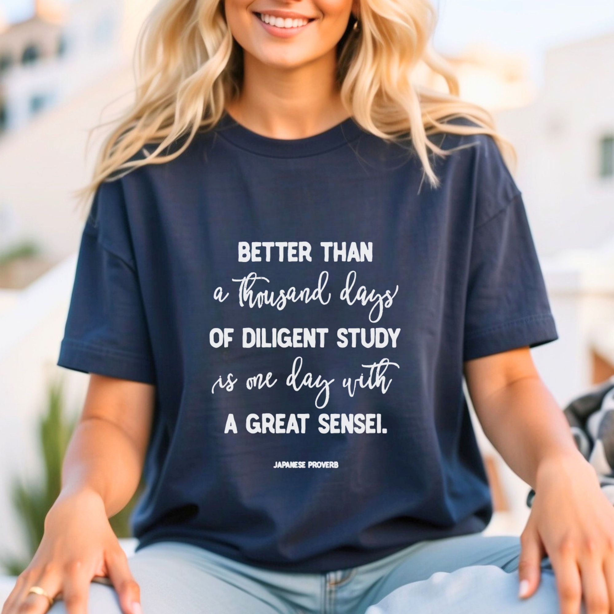 KARATE T-shirt One Day with a Great Sensei | EXPRESS Delivery Option | Navy or Black | Martial Arts Apparel, Karate Gift, Unisex Short Sleeve Tee product thumbnail image KARATE T-shirt One Day with a Great Sensei | EXPRESS Delivery Option | Navy or Black | Martial Arts Apparel, Karate Gift, Unisex Short Sleeve Tee product thumbnail image