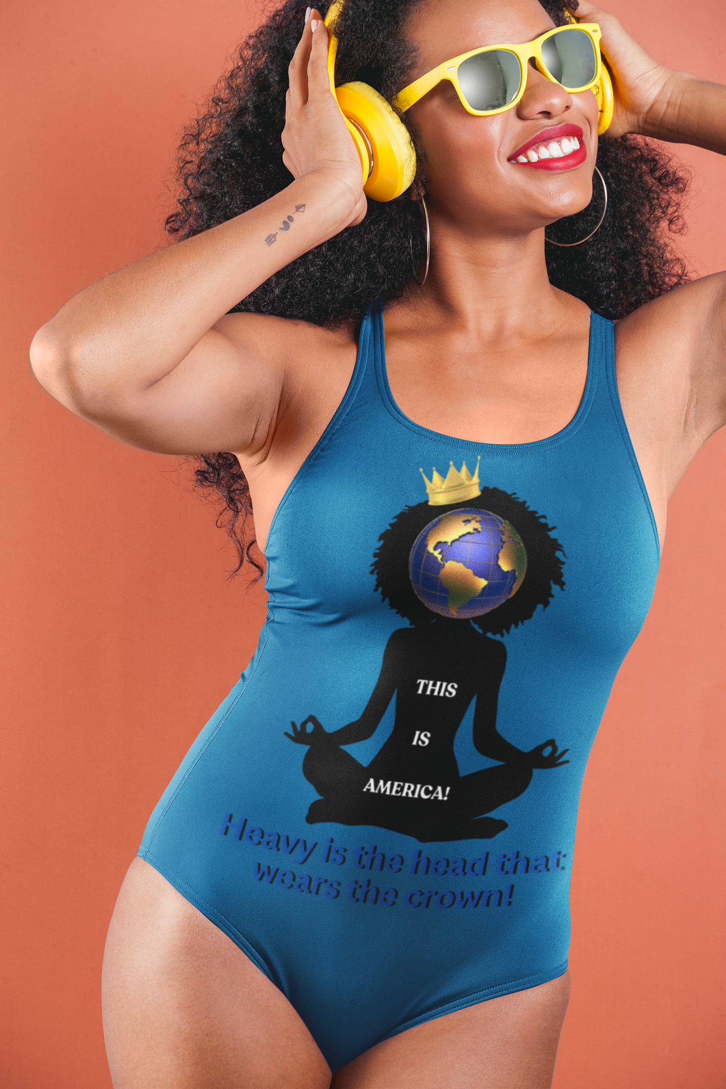 "Heavy is the Head" Women's Classic One-Piece Swimsuit (AOP) product thumbnail image
