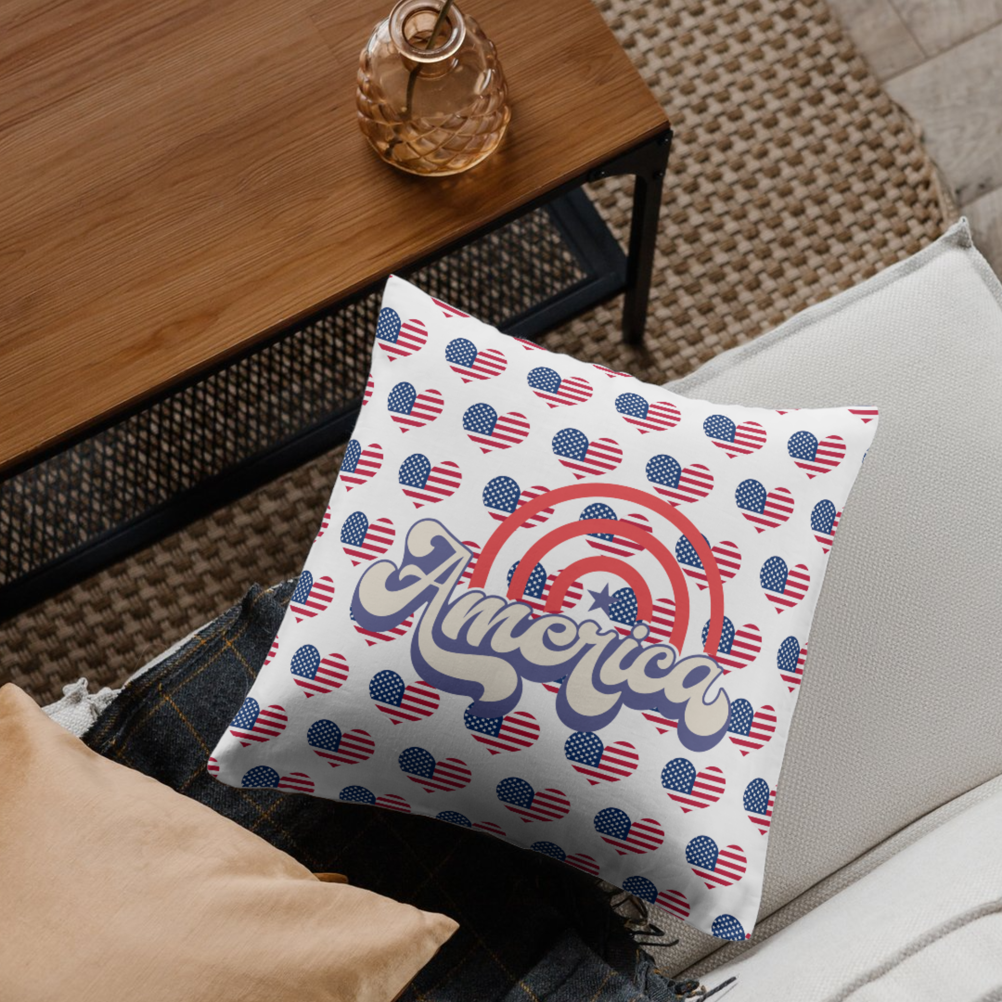 Square Pillow - America Design Pillow product thumbnail image Square Pillow - America Design Pillow product thumbnail image