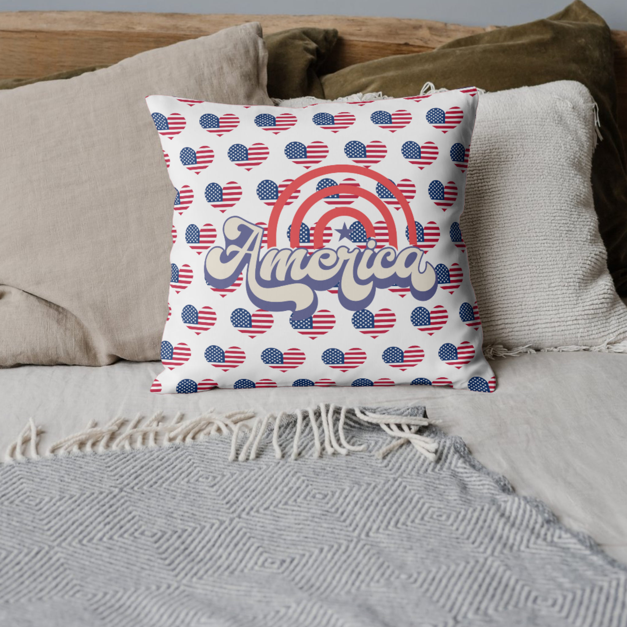 Square Pillow - America Design Pillow product thumbnail image Square Pillow - America Design Pillow product thumbnail image