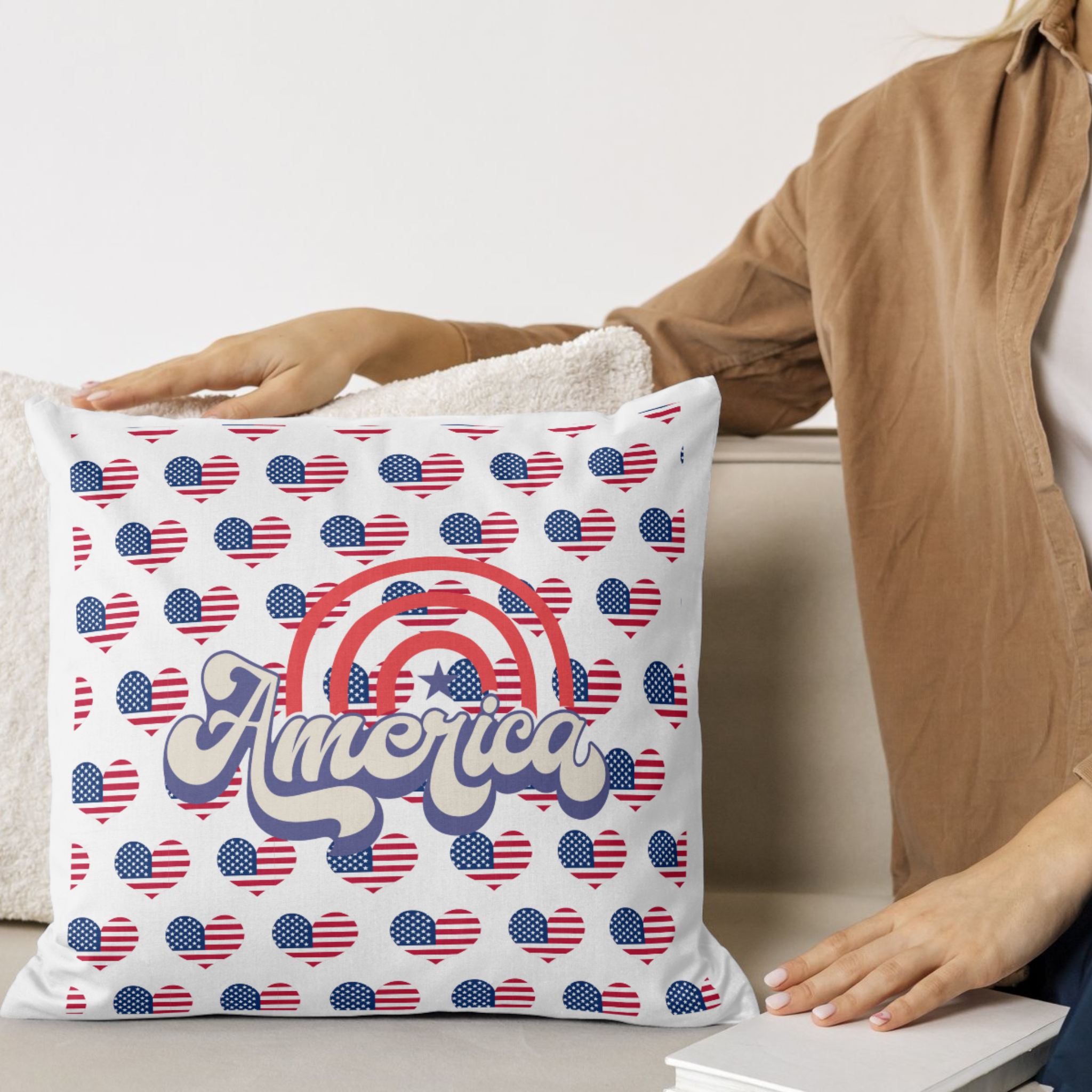 Square Pillow - America Design Pillow Square Pillow - America Design Pillow