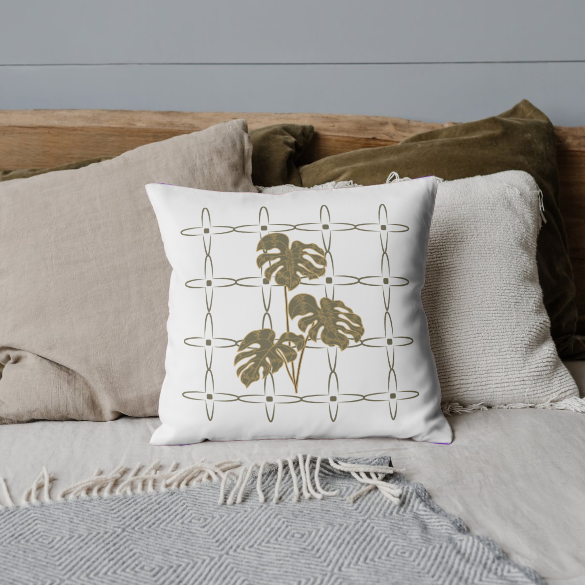 Botanical Pillow in green color Botanical Pillow in green color