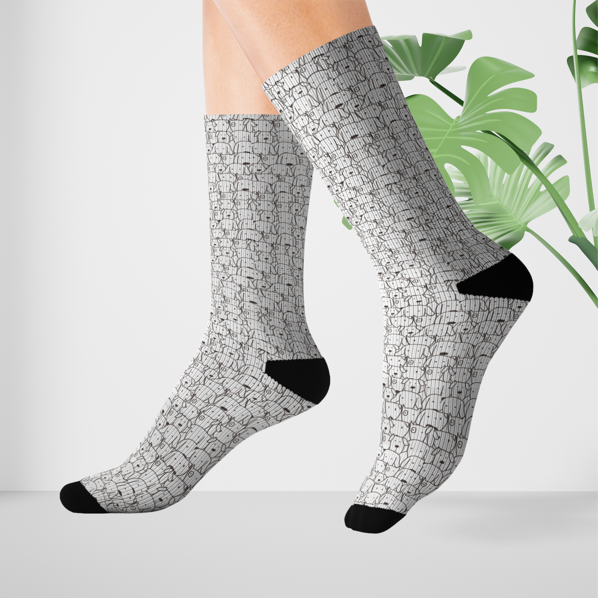 black&white Dog Sublimation Socks product thumbnail image black&white Dog Sublimation Socks product thumbnail image