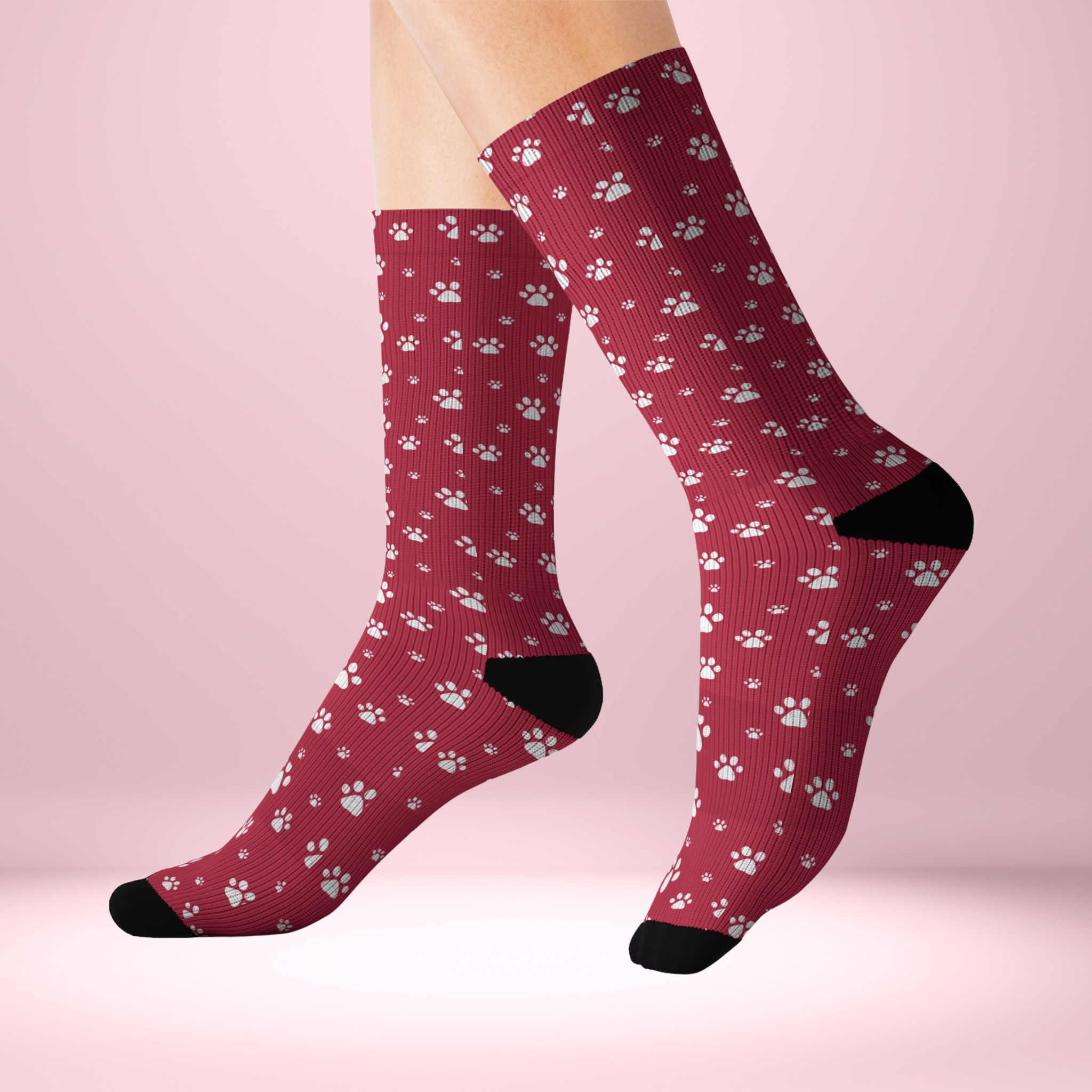 Holiday Pet Footsteps Sublimation Socks product thumbnail image Holiday Pet Footsteps Sublimation Socks product thumbnail image