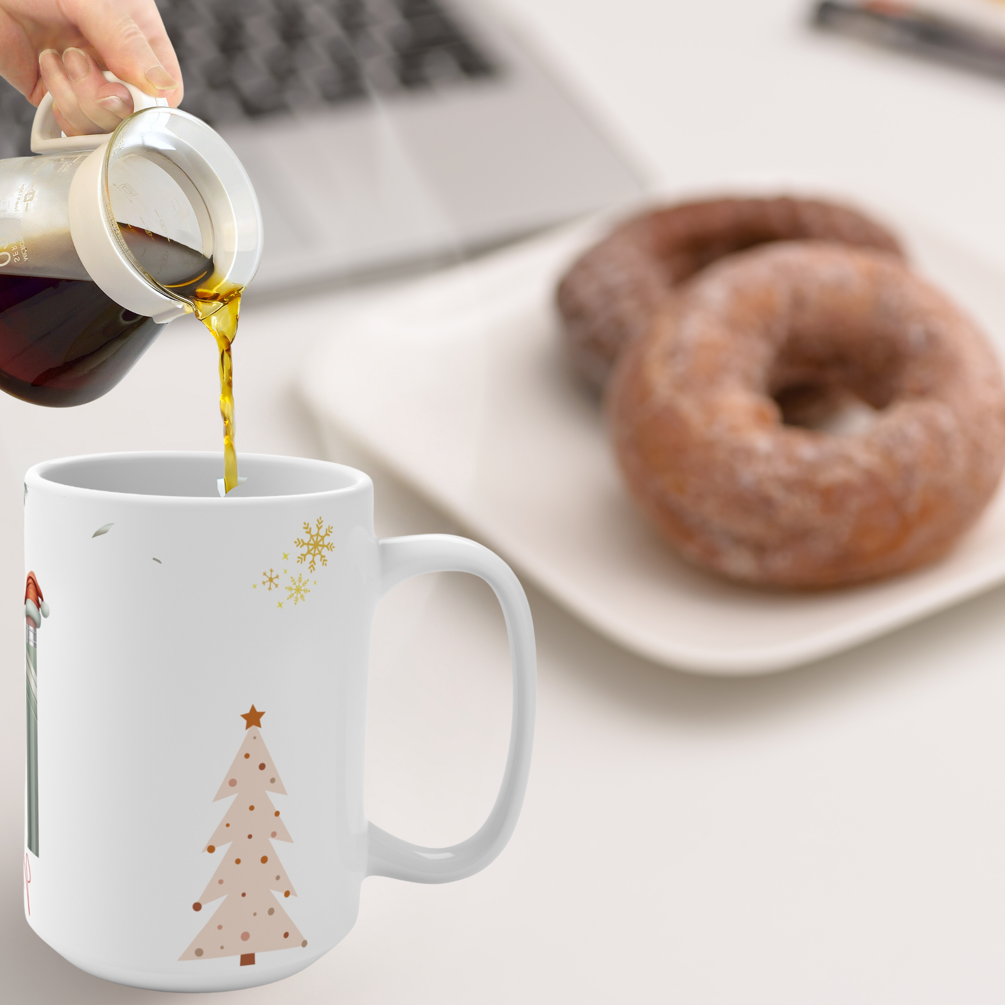 Personalized Teacher Christmas Mug 15oz product thumbnail image Personalized Teacher Christmas Mug 15oz product thumbnail image