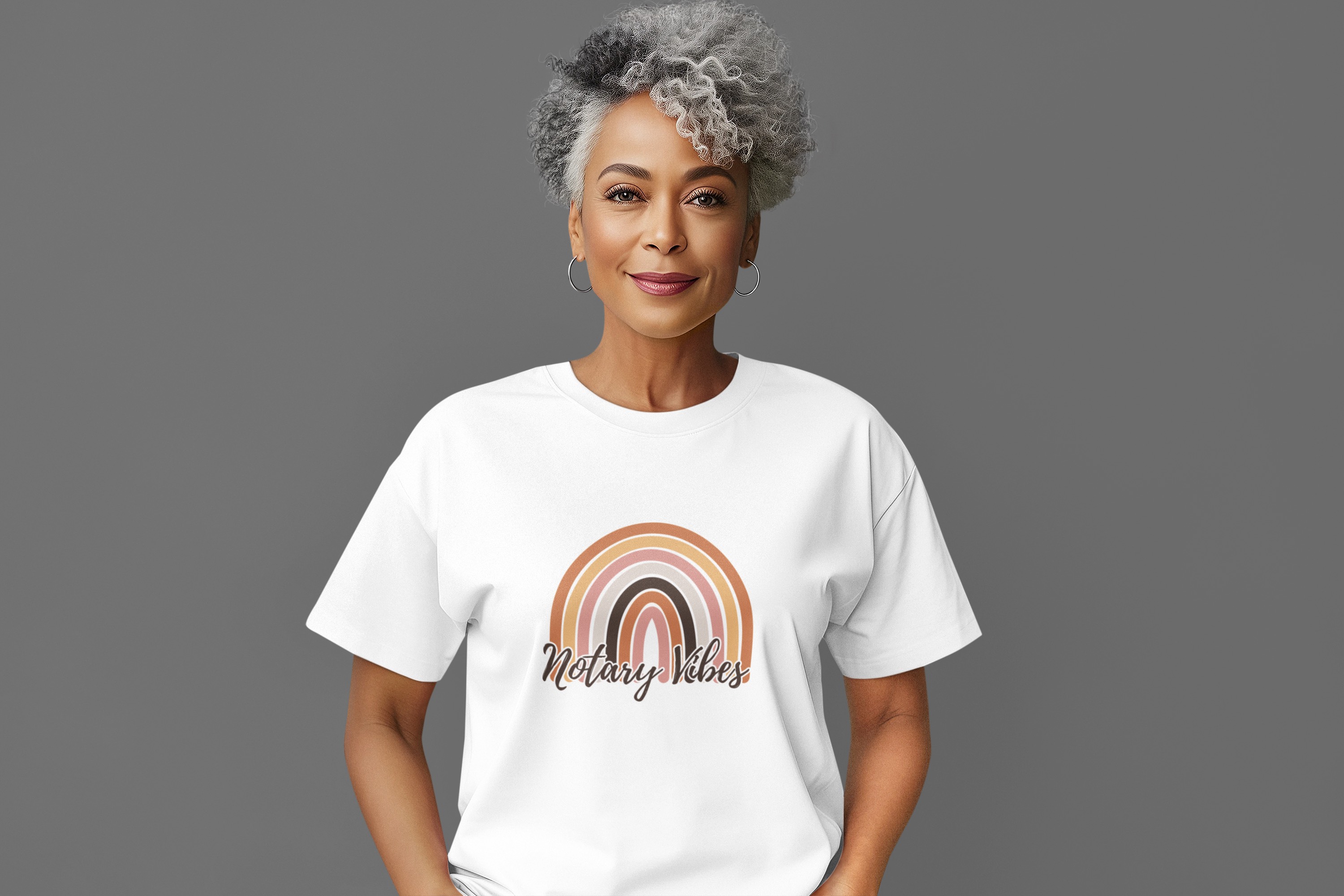 Notary Vibes Unisex Softstyle T-Shirt - Retro Rainbow Design product thumbnail image