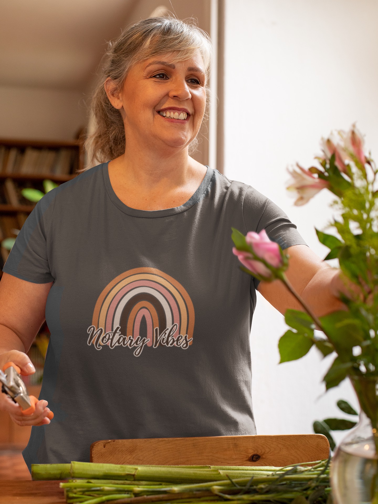 Notary Vibes Unisex Softstyle T-Shirt - Retro Rainbow Design product thumbnail image