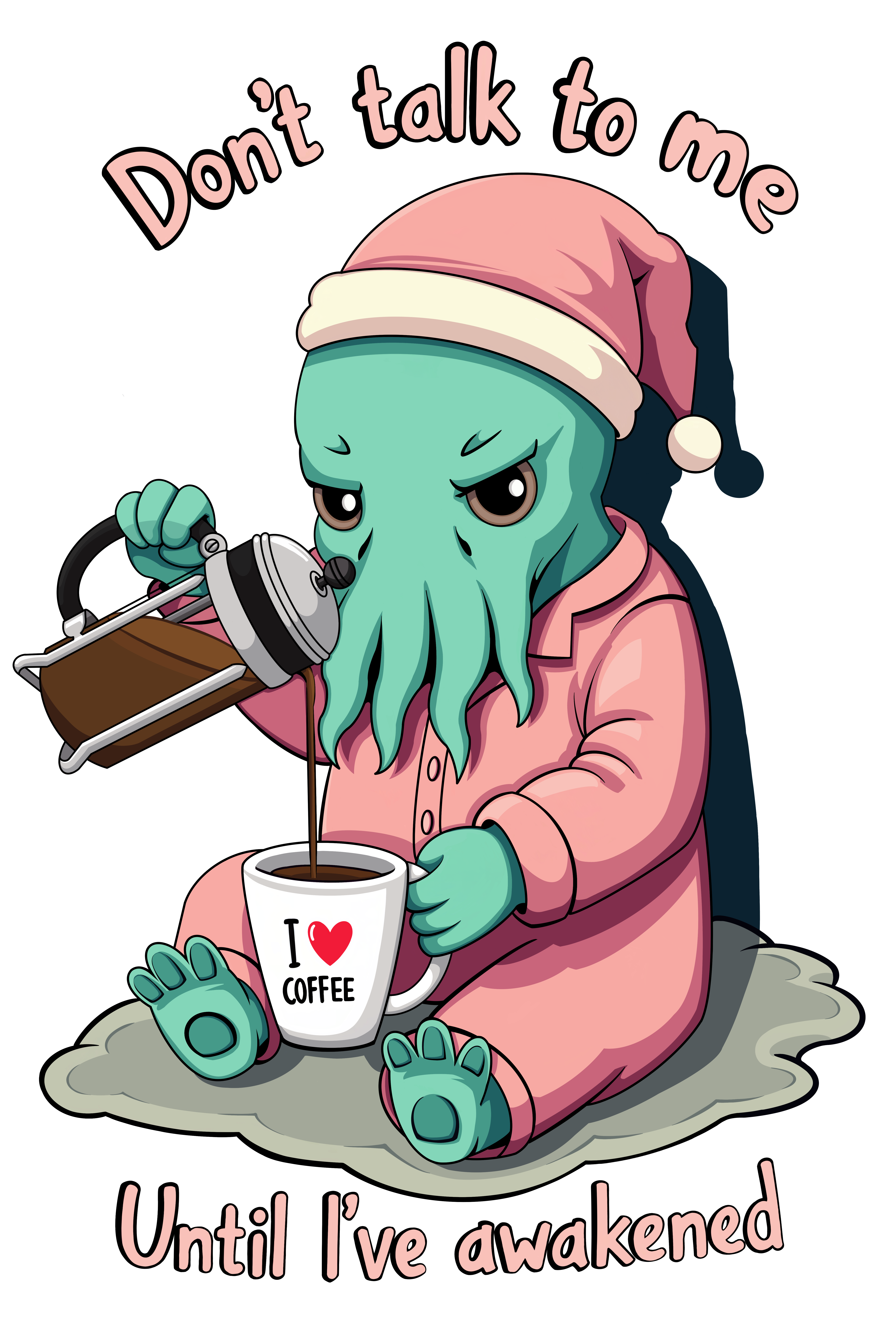 Sleepy Cthulhu Coffee Mug | Funny Lovecraftian Morning Humor product thumbnail image