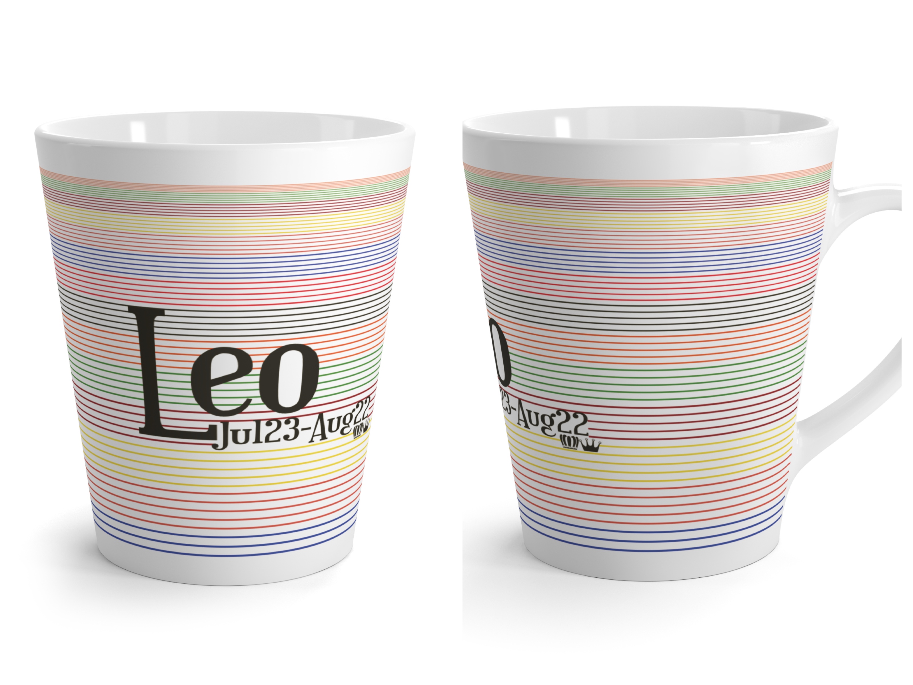 Leo Striped Design Latte Mug Leo Striped Design Latte Mug