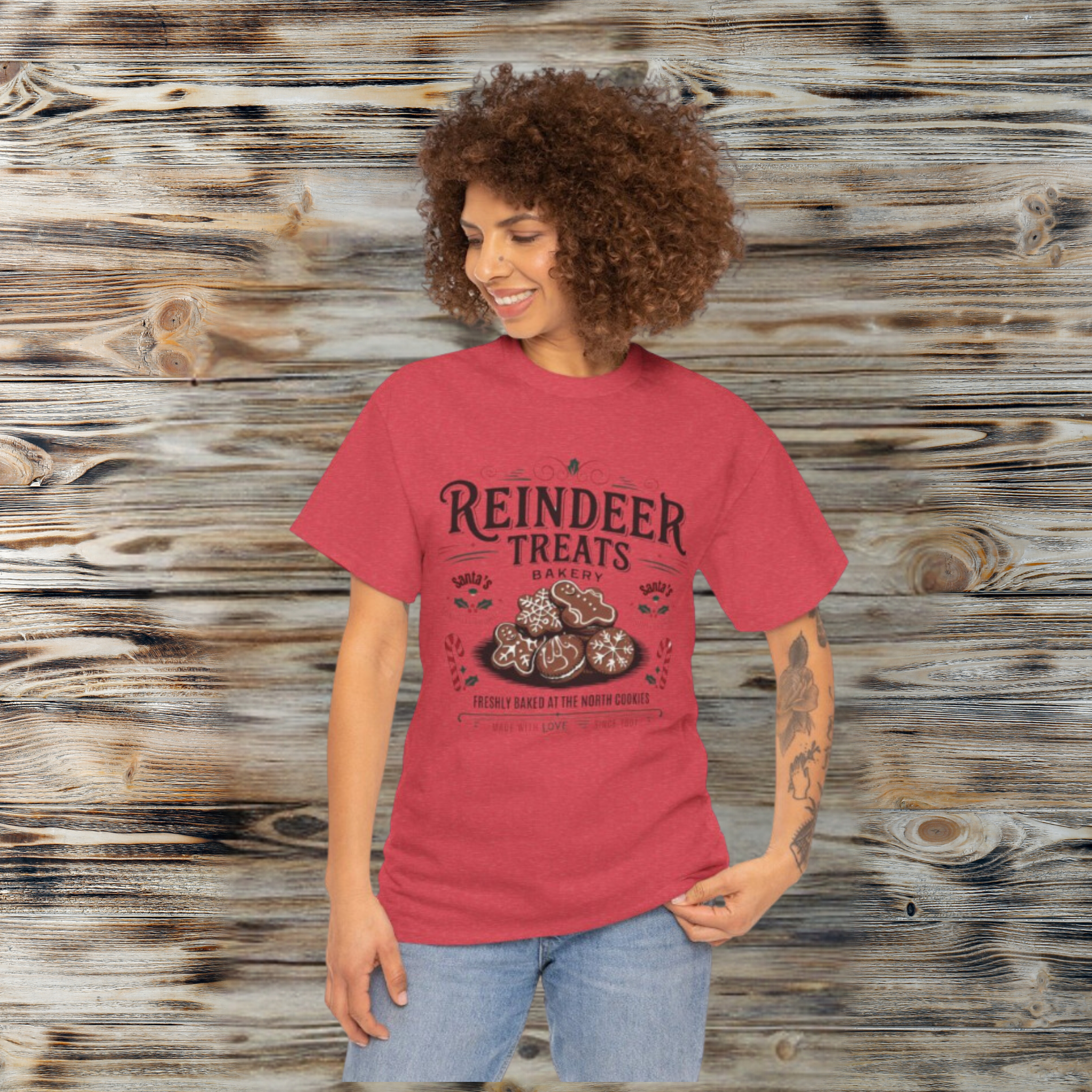 Reindeer Treats Bakery Christmas T-Shirt – Festive Holiday Cookie Design product thumbnail image