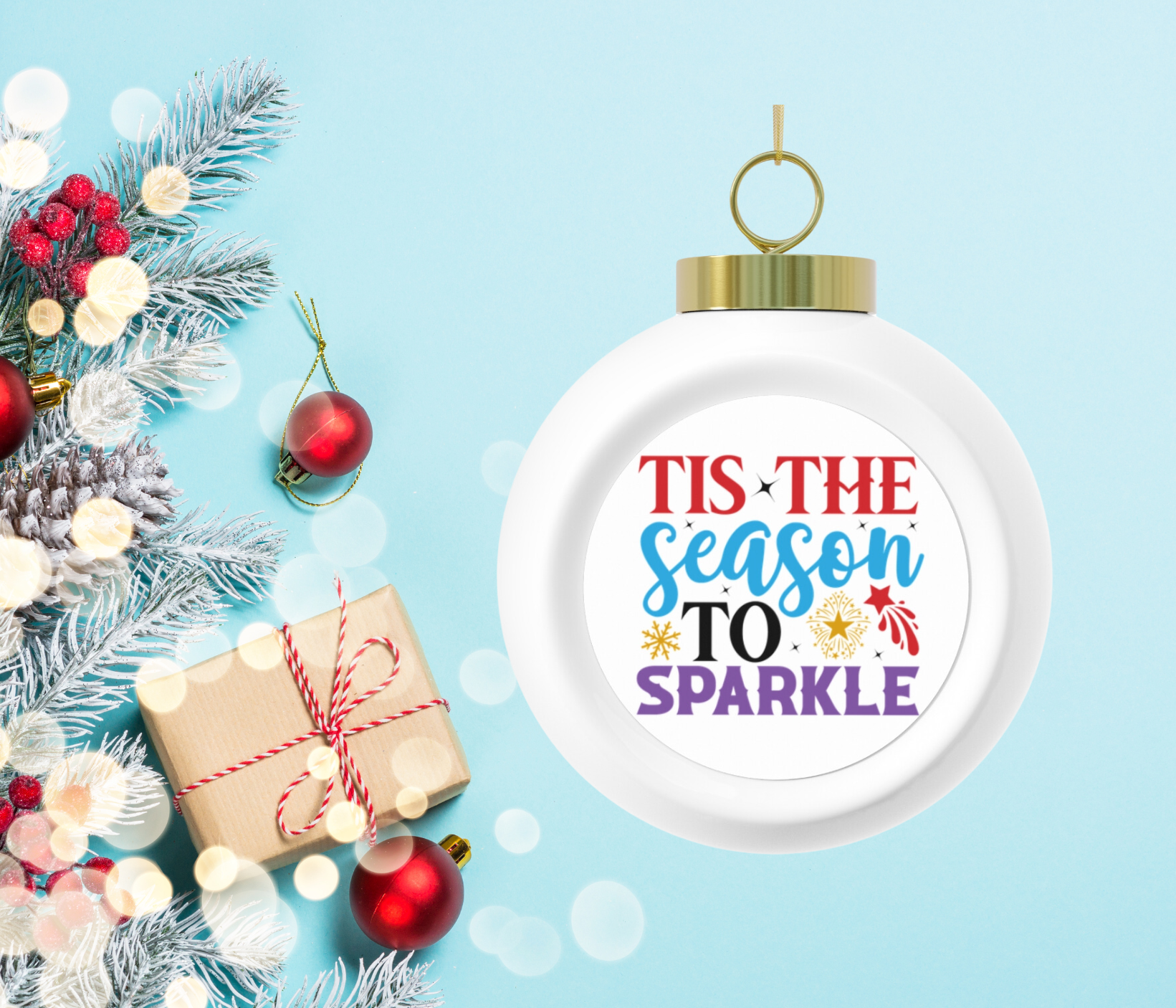 Christmas Ornament, Tis the Season Ball Ornament, Holiday Decor, Tree Bell Back, Festive Decoration, Xmas Bauble product thumbnail image Christmas Ornament, Tis the Season Ball Ornament, Holiday Decor, Tree Bell Back, Festive Decoration, Xmas Bauble product thumbnail image