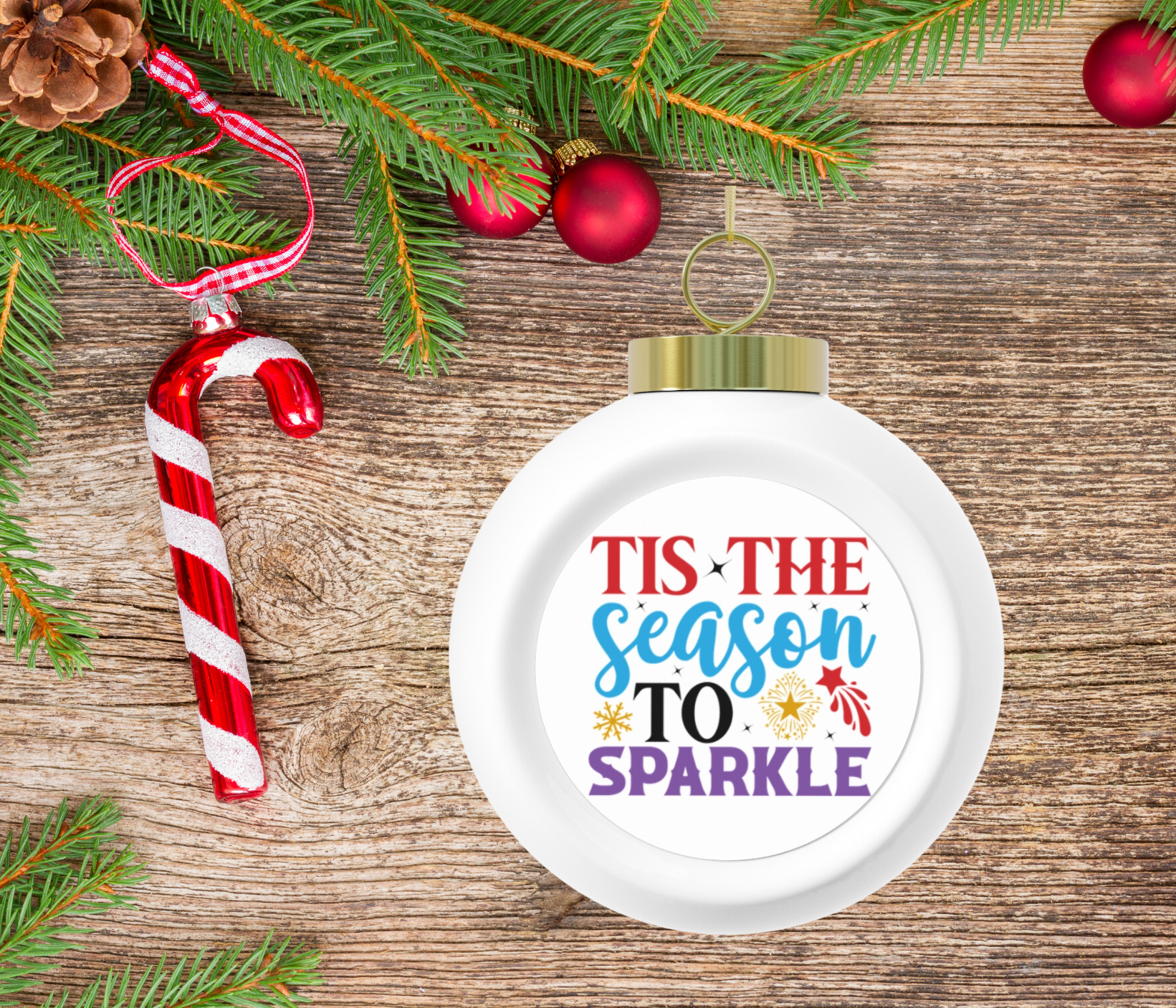 Christmas Ornament, Tis the Season Ball Ornament, Holiday Decor, Tree Bell Back, Festive Decoration, Xmas Bauble product thumbnail image Christmas Ornament, Tis the Season Ball Ornament, Holiday Decor, Tree Bell Back, Festive Decoration, Xmas Bauble product thumbnail image