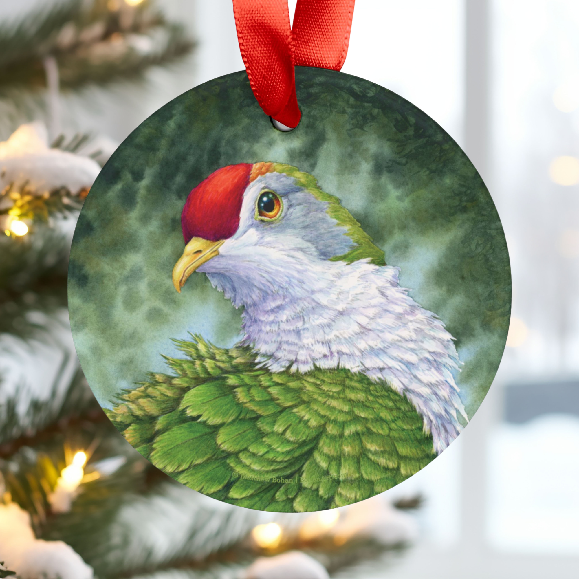 Beautiful Fruit Dove Christmas Ornament | Crimson-capped Fruit Dove Art | Tree Ornament | Nature Gift for Bird Lovers | Rose-fronted Pigeon product thumbnail image Beautiful Fruit Dove Christmas Ornament | Crimson-capped Fruit Dove Art | Tree Ornament | Nature Gift for Bird Lovers | Rose-fronted Pigeon product thumbnail image