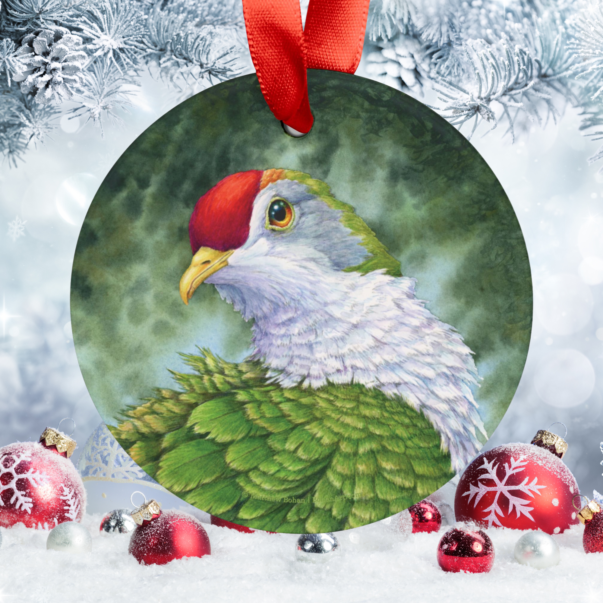 Beautiful Fruit Dove Christmas Ornament | Crimson-capped Fruit Dove Art | Tree Ornament | Nature Gift for Bird Lovers | Rose-fronted Pigeon Beautiful Fruit Dove Christmas Ornament | Crimson-capped Fruit Dove Art | Tree Ornament | Nature Gift for Bird Lovers | Rose-fronted Pigeon