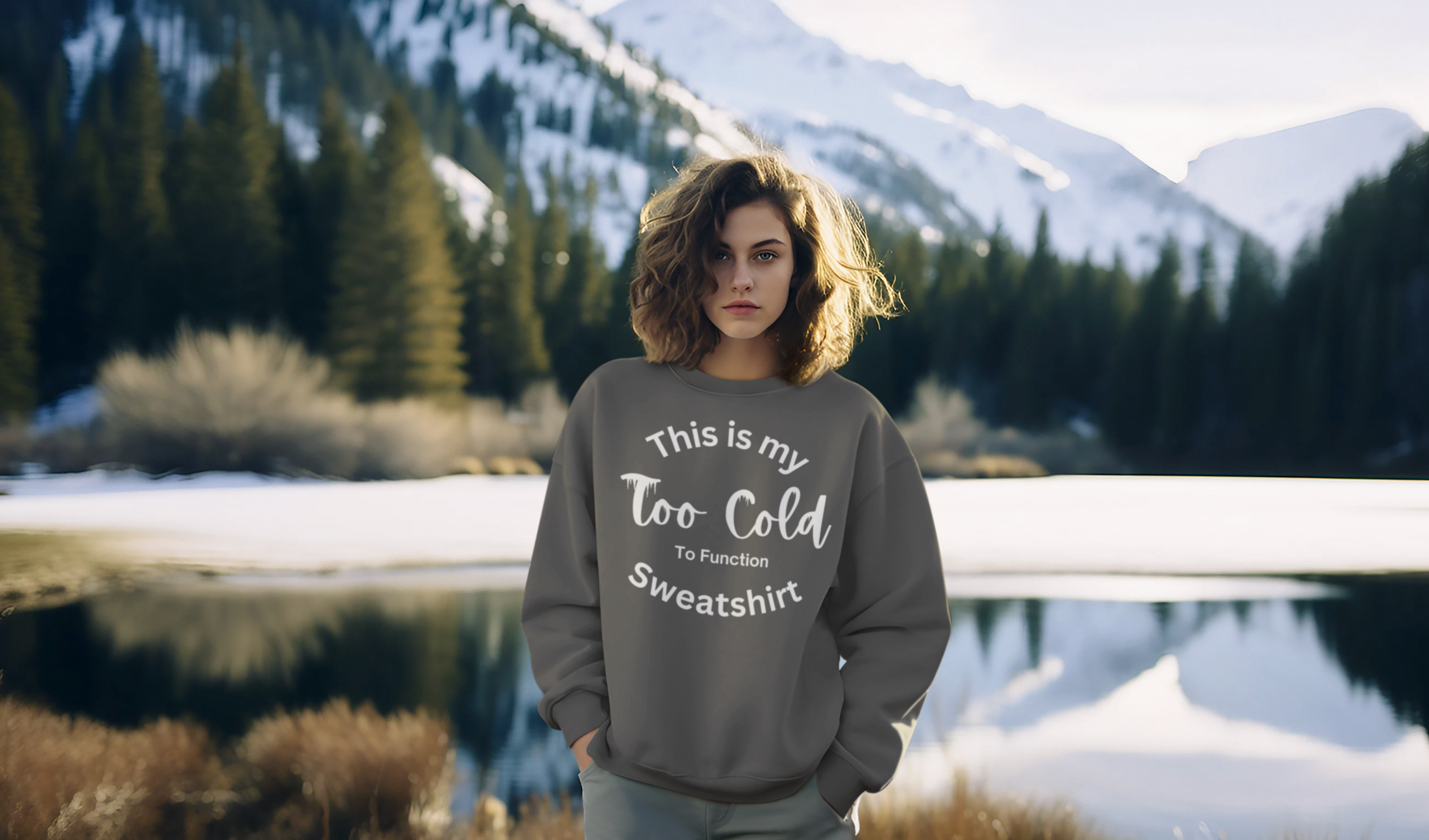 EcoSmart® Crewneck Sweatshirt - Too Cold to Function - Unisex product thumbnail image