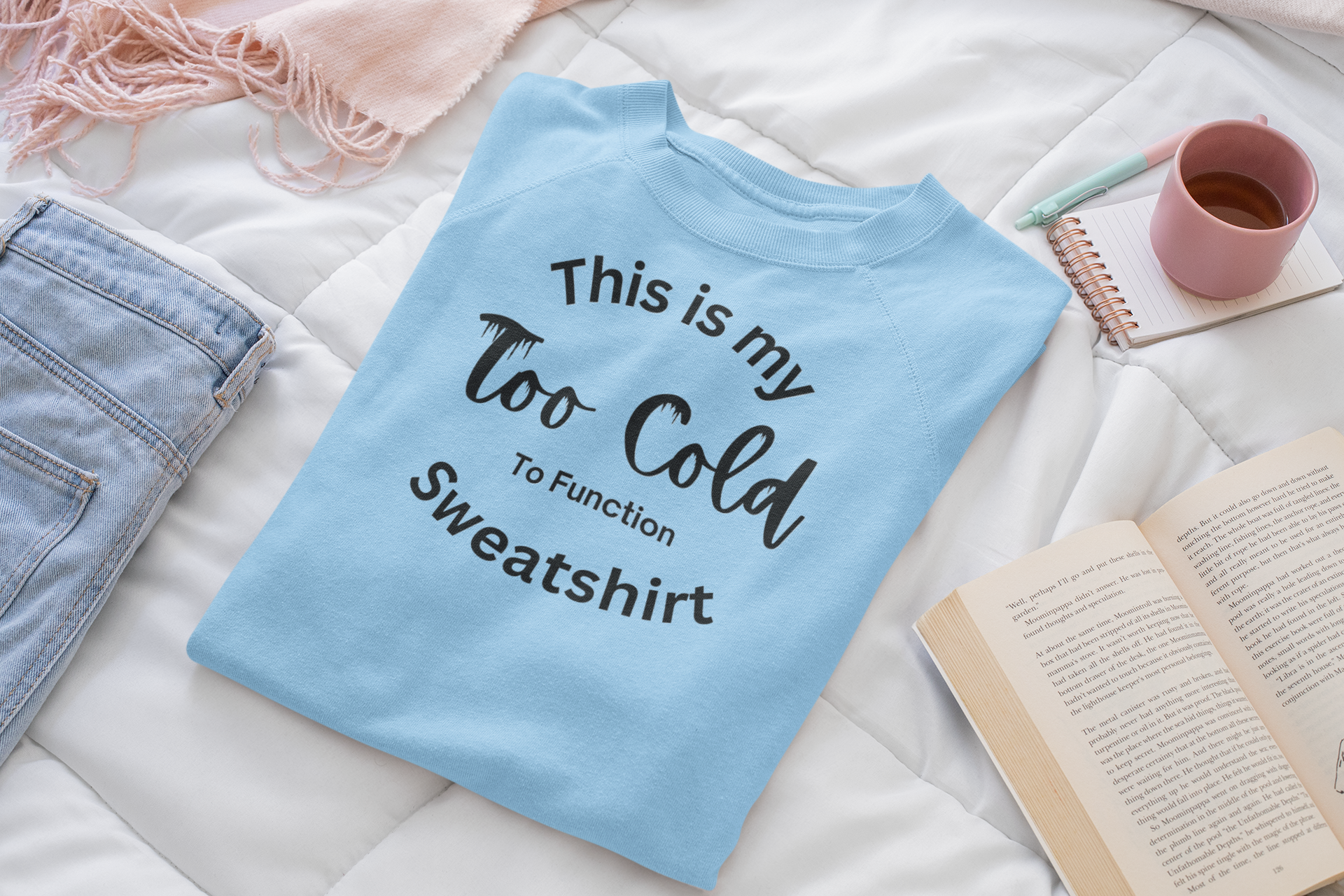 EcoSmart® Crewneck Sweatshirt - Too Cold to Function - Unisex product thumbnail image