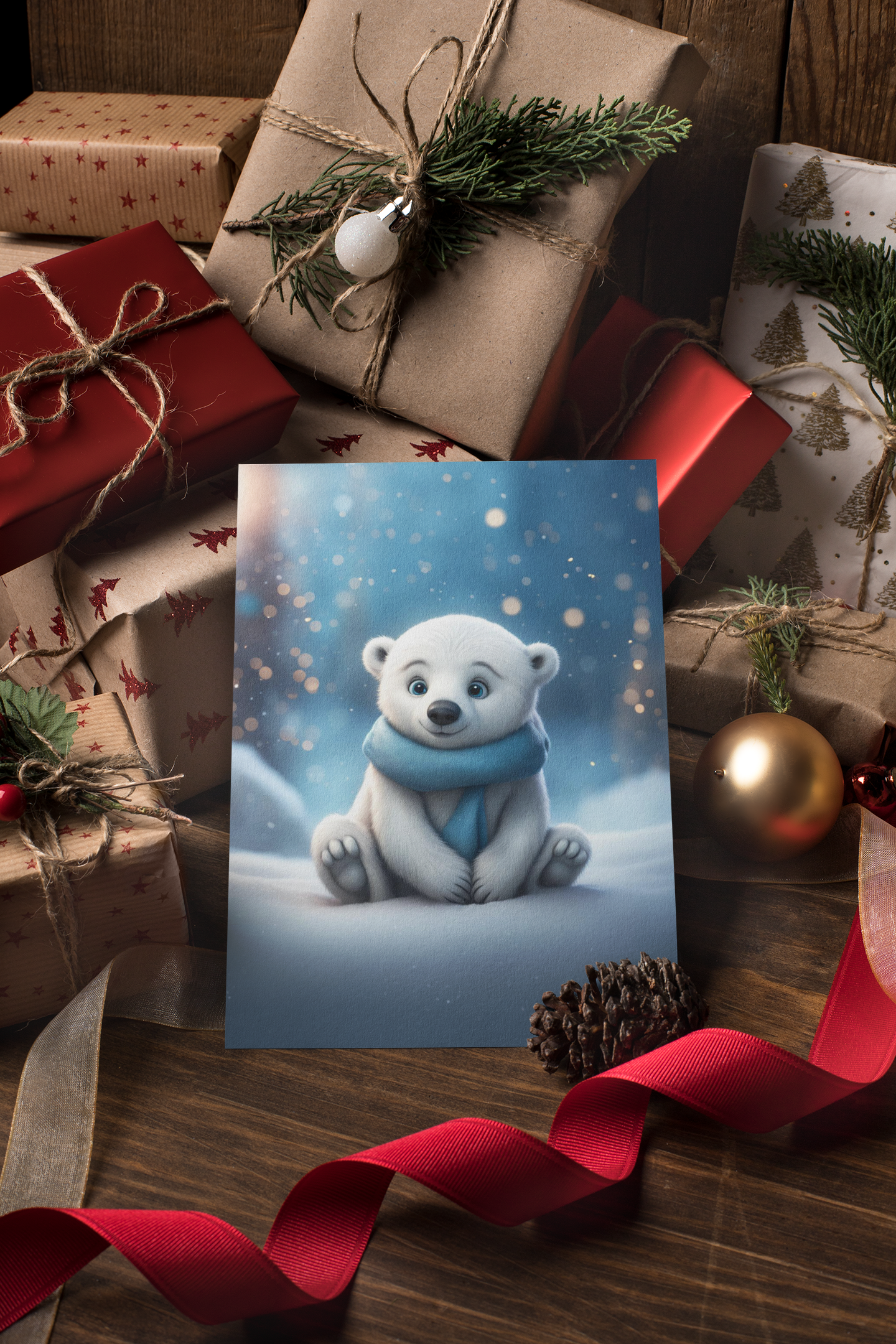 Winter Bear  - Greeting Cards (1, 10, 30, and 50pcs) 3NOZrz product thumbnail image