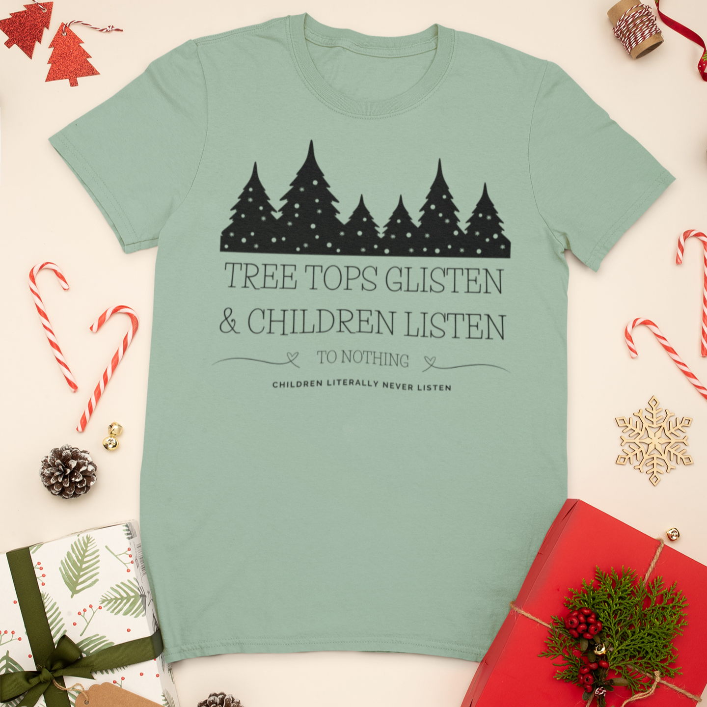 Funny Mom Humor Christmas Unisex T-Shirt - Children Literally Never Listen product thumbnail image Funny Mom Humor Christmas Unisex T-Shirt - Children Literally Never Listen product thumbnail image