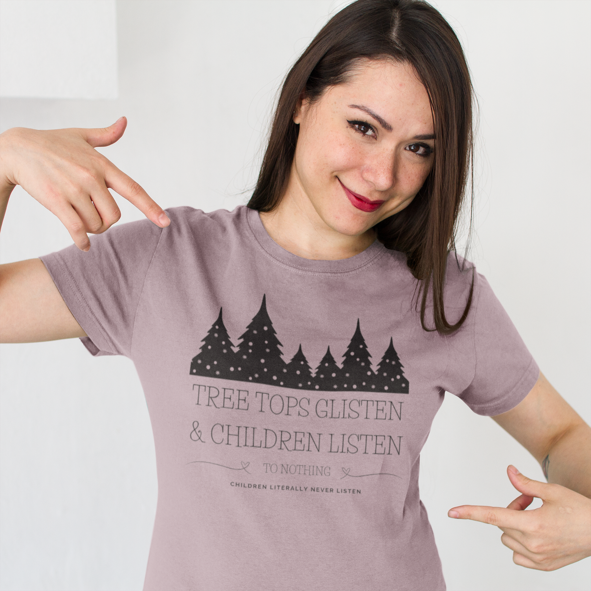 Funny Mom Humor Christmas Unisex T-Shirt - Children Literally Never Listen product thumbnail image