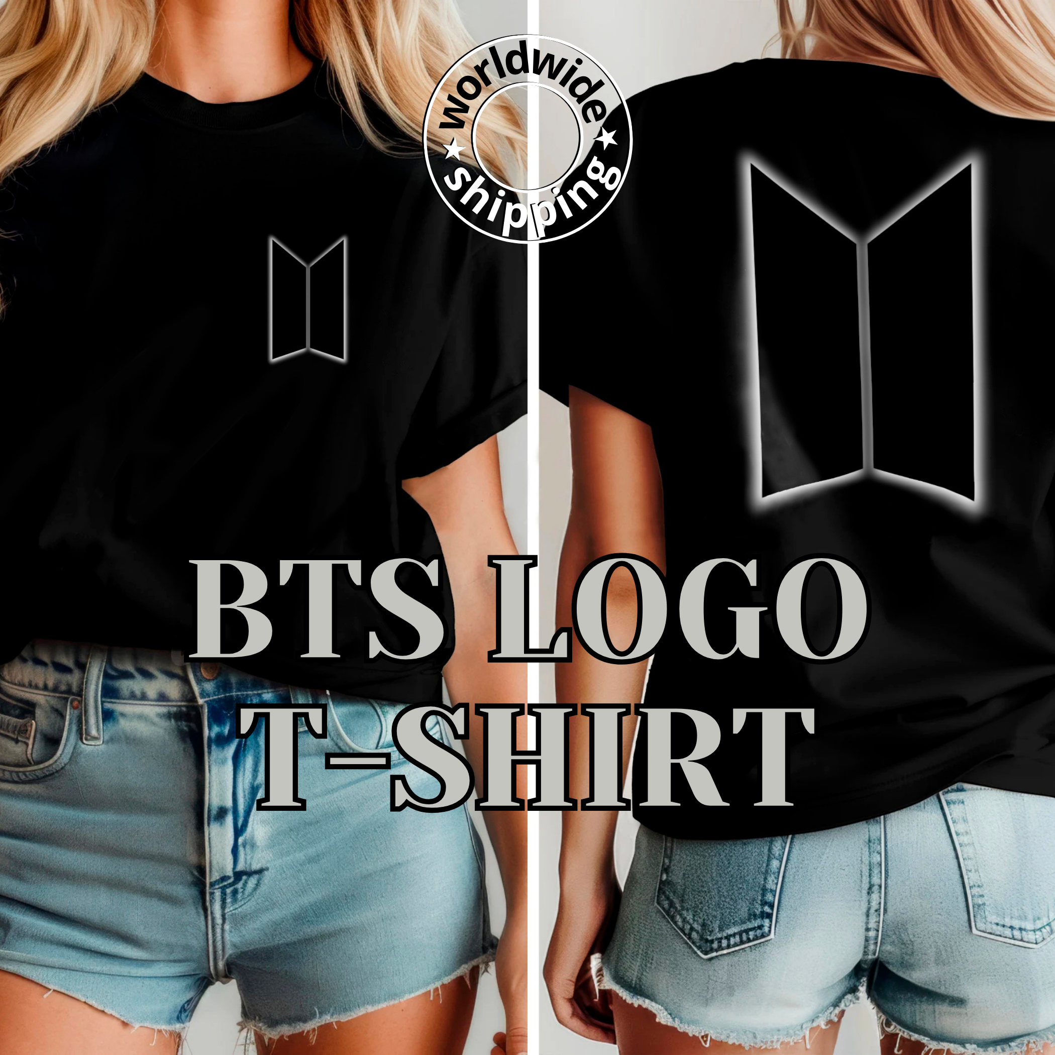 BTS black logo back Woman's Tee BTS black logo back Woman's Tee