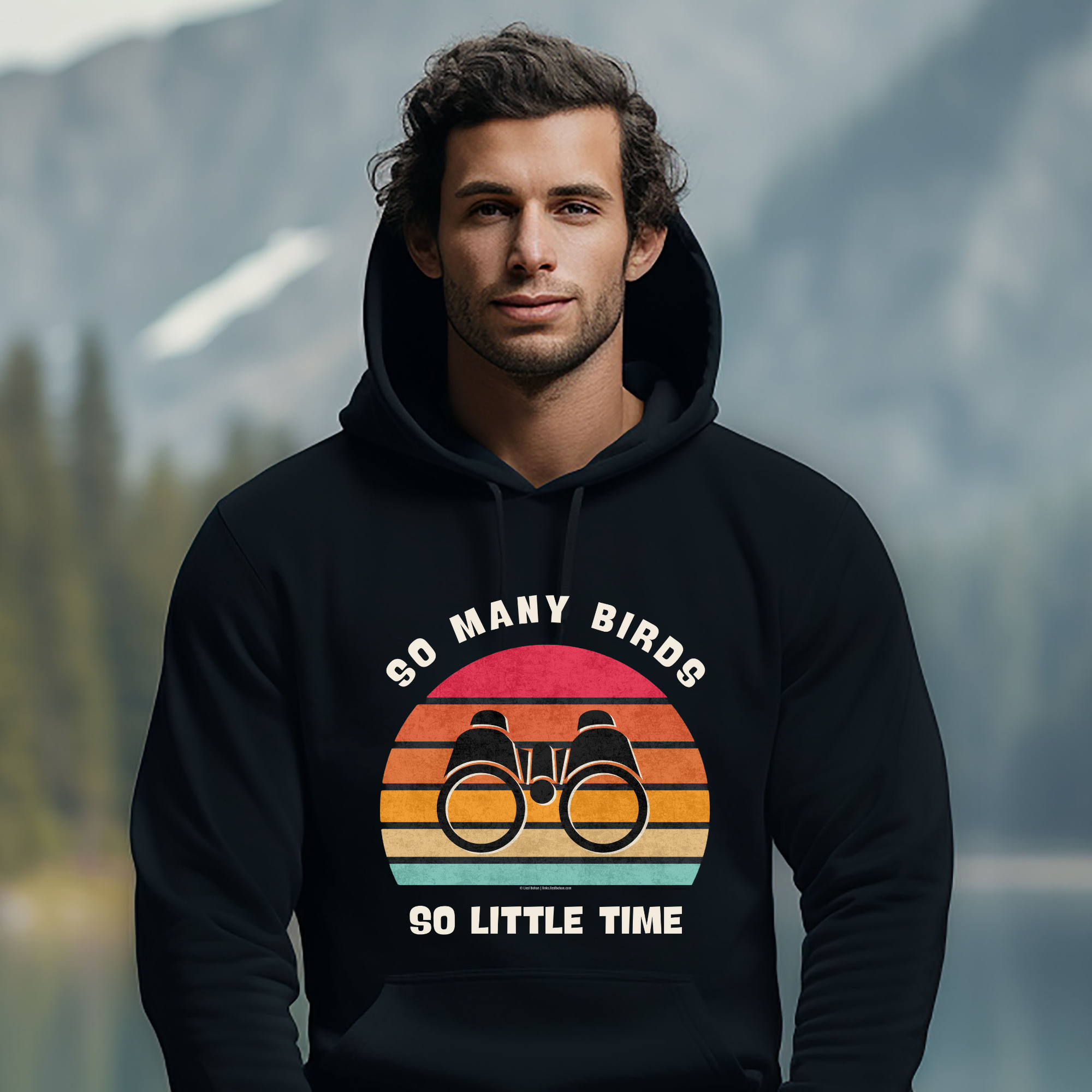 Funny Bird Watching Hoodie | Retro "So Many Birds So Little Time" Sweatshirt | Unisex Birdwatcher Gift for Nature Enthusiasts product thumbnail image